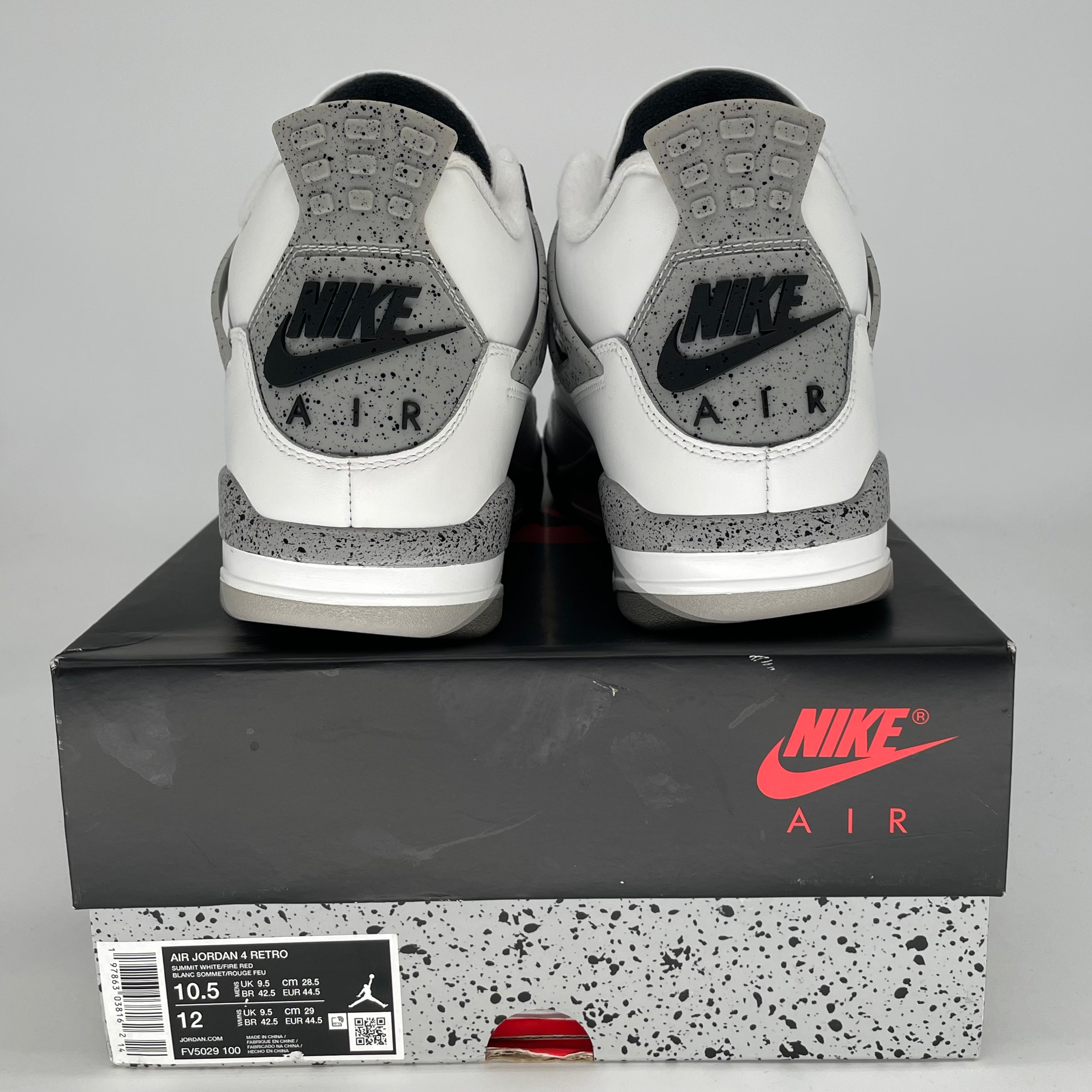 AIR JORDAN 4 WHITE CEMENT FV5029-100 SIZE 10.5/12W