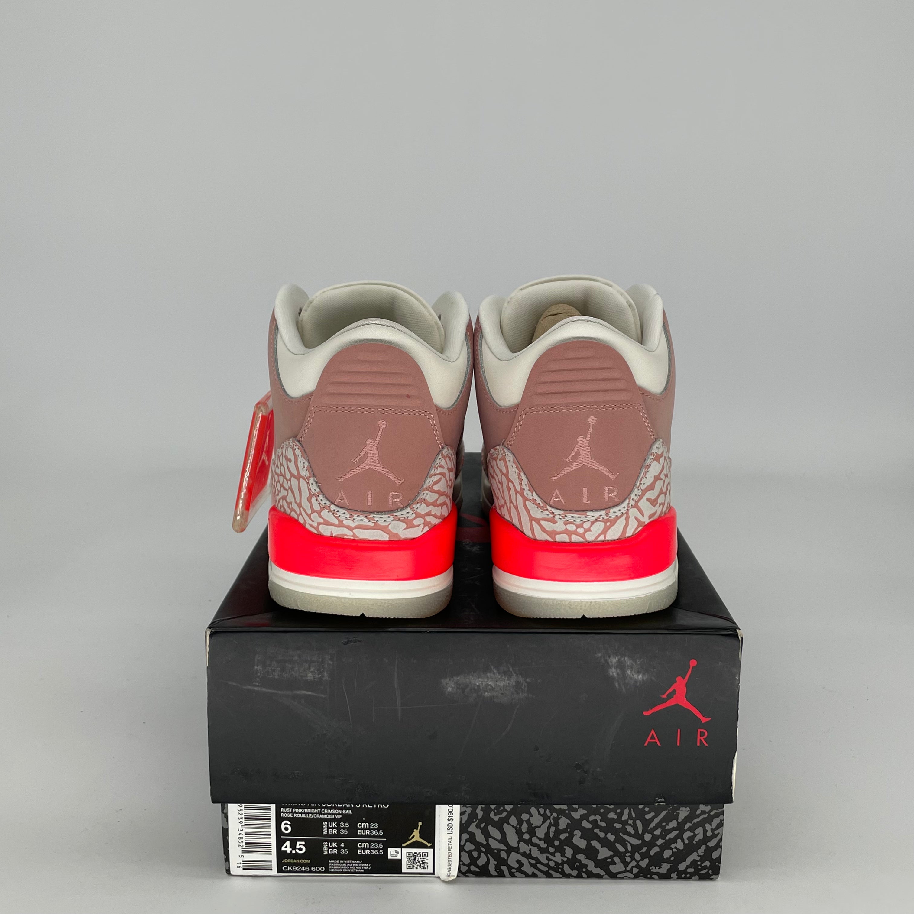 AIR JORDAN 3 RUST PINK W CK9246-600 SIZE 4.5/6W