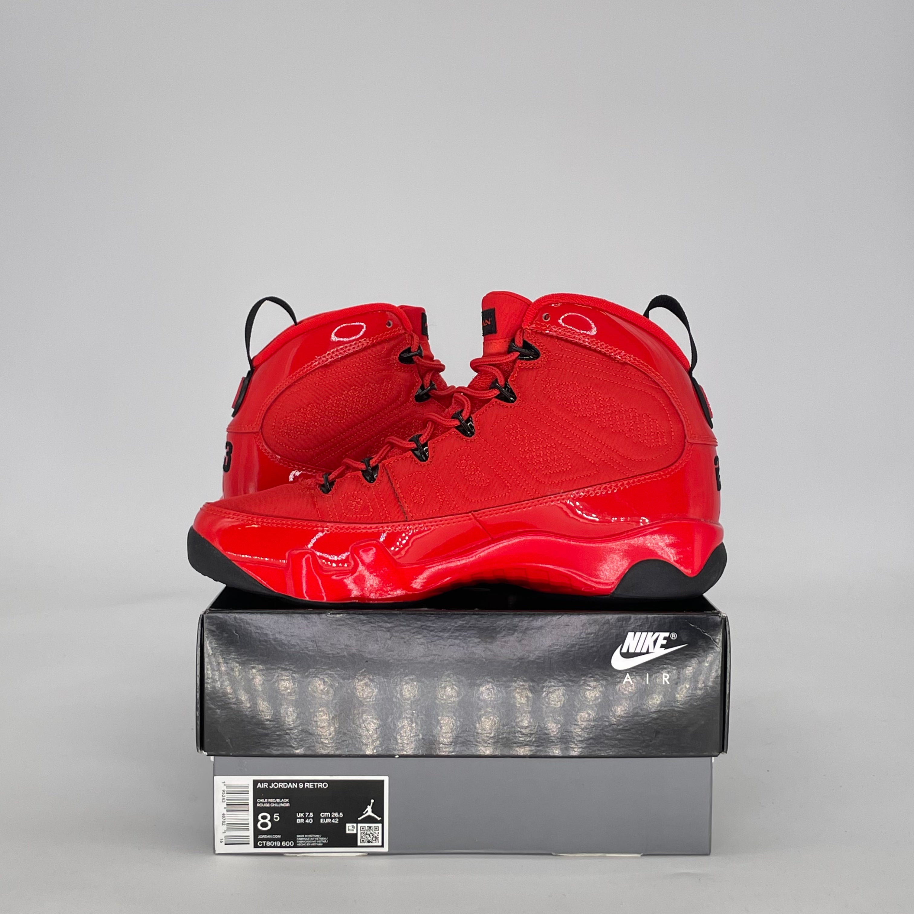 AIR JORDAN 9 CHILE RED CT8019-600 SIZE 8.5/10W