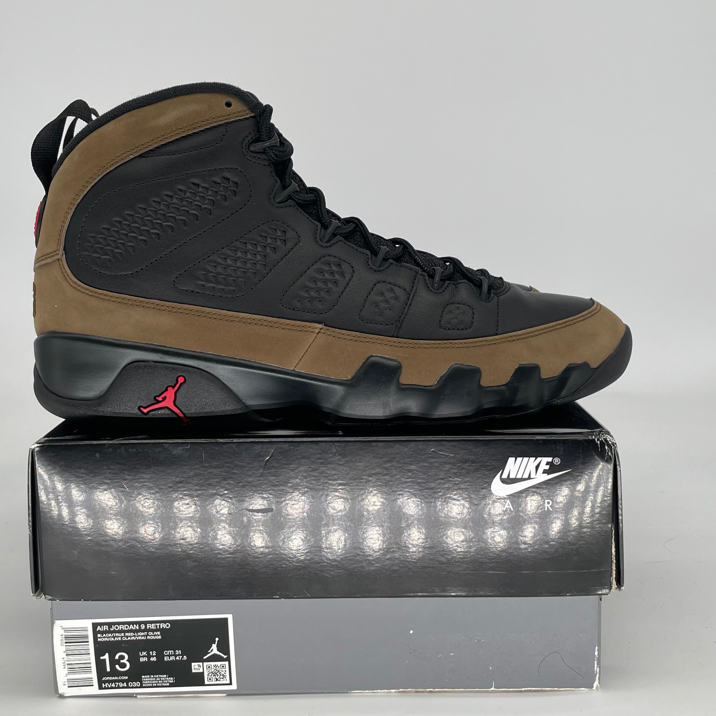 AIR JORDAN 9 OLIVE HV4794-030 SIZE 13/14.5W