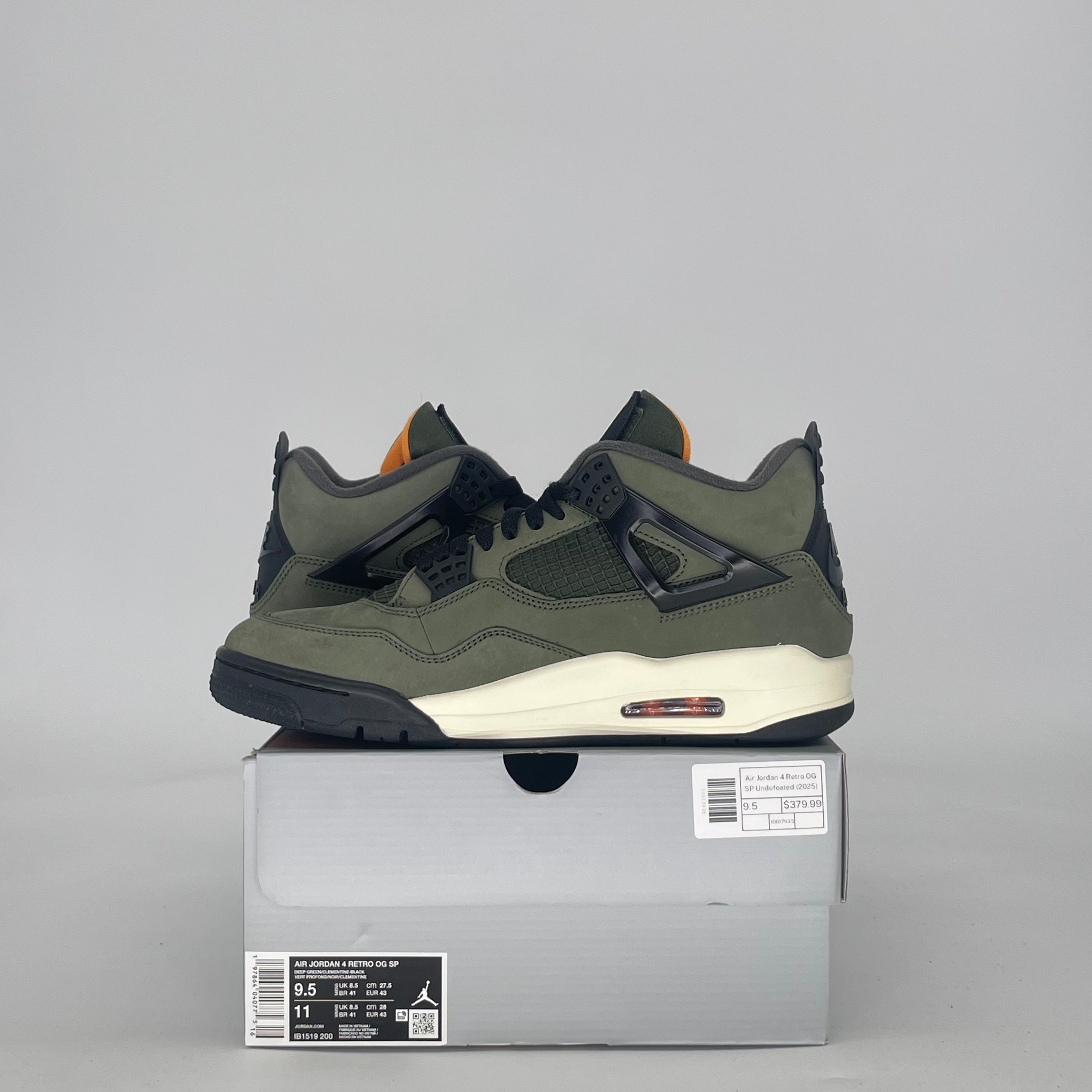 AIR JORDAN 4 UNDEFEATED IB1519-200 SIZE 9.5/11W