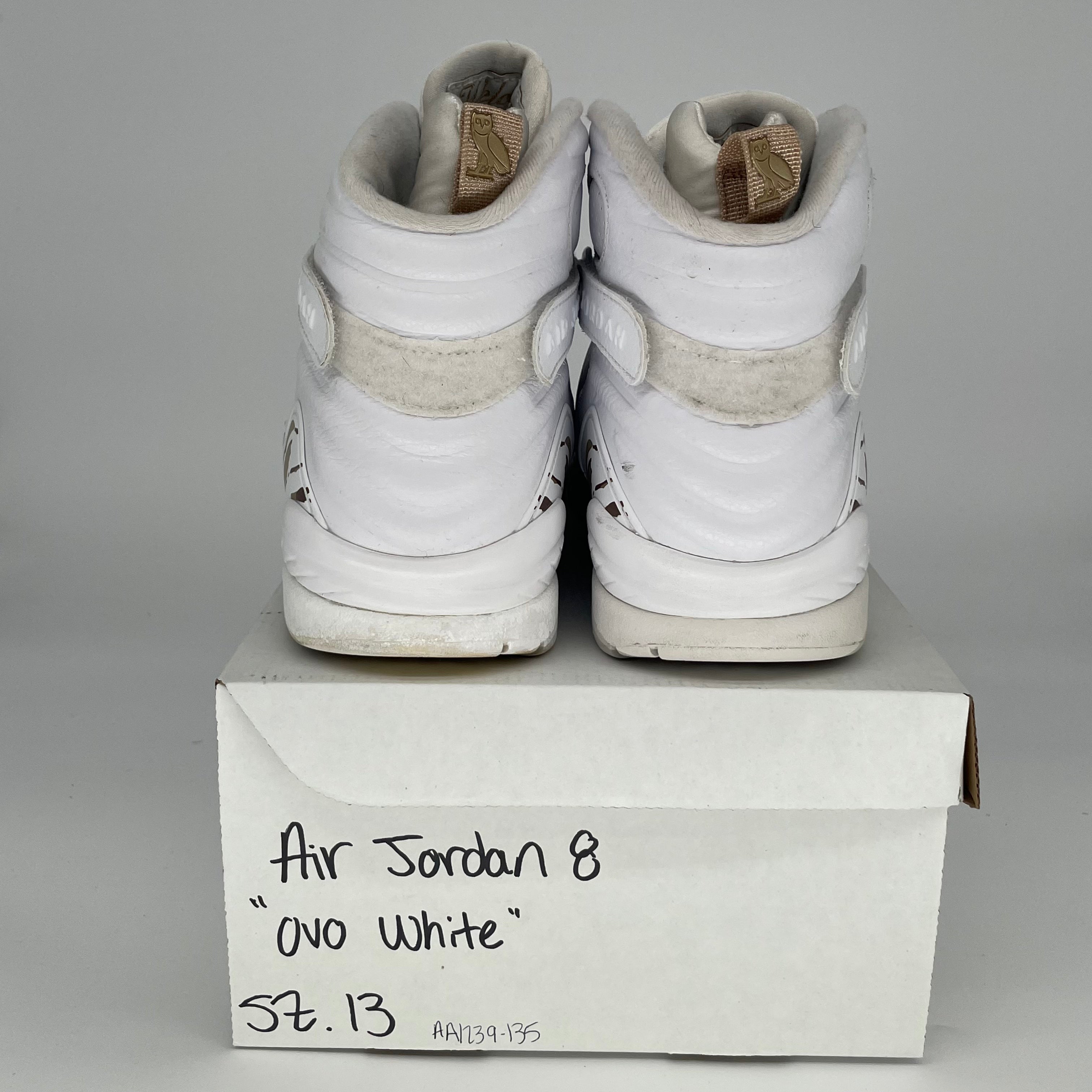 AIR JORDAN 8 OVO WHITE AA1239-135 SIZE 13/14.5W