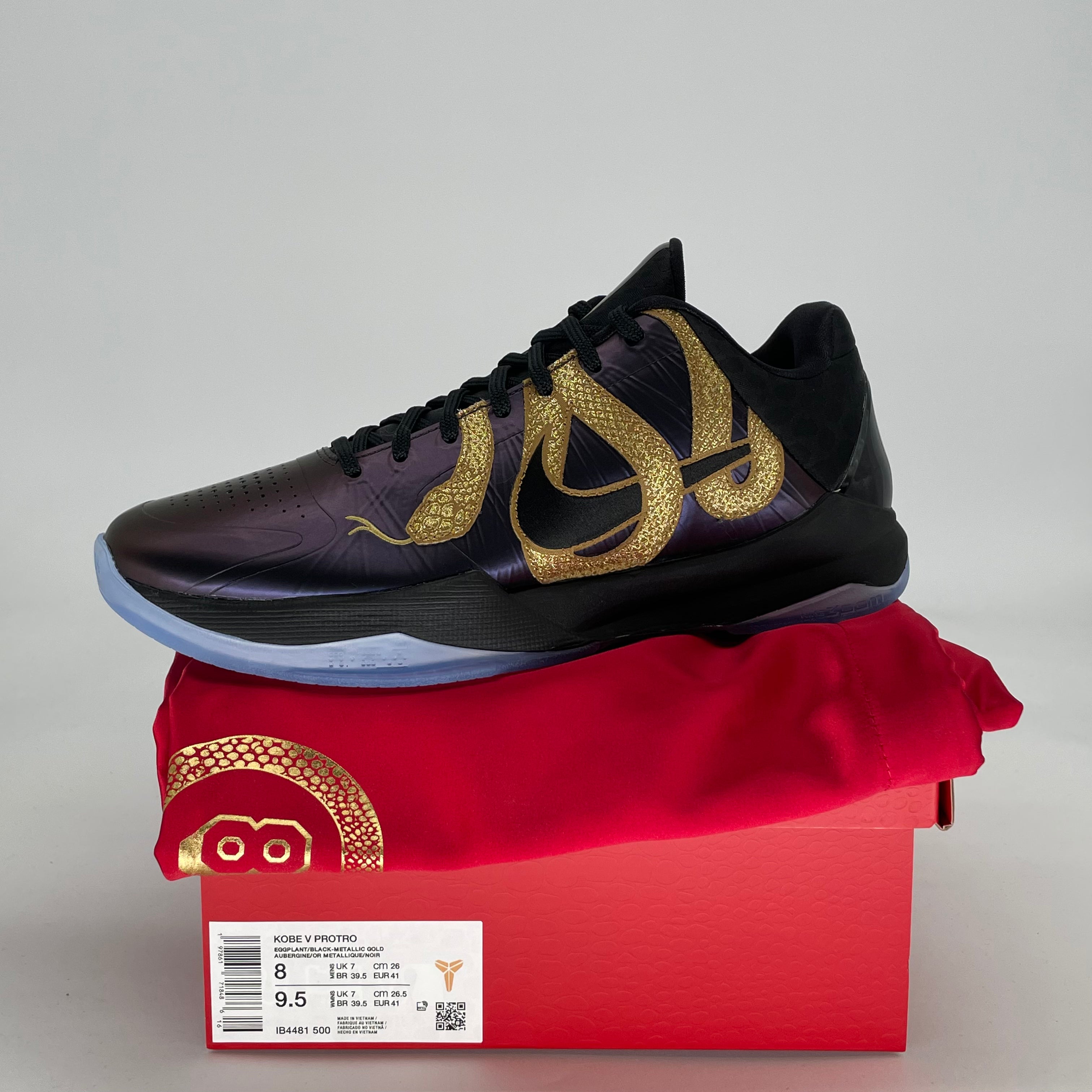 NIKE KOBE 5 PROTRO YEAR OF THE MAMBA EGGPLANT IB4481-500 SIZE 8/9.5W