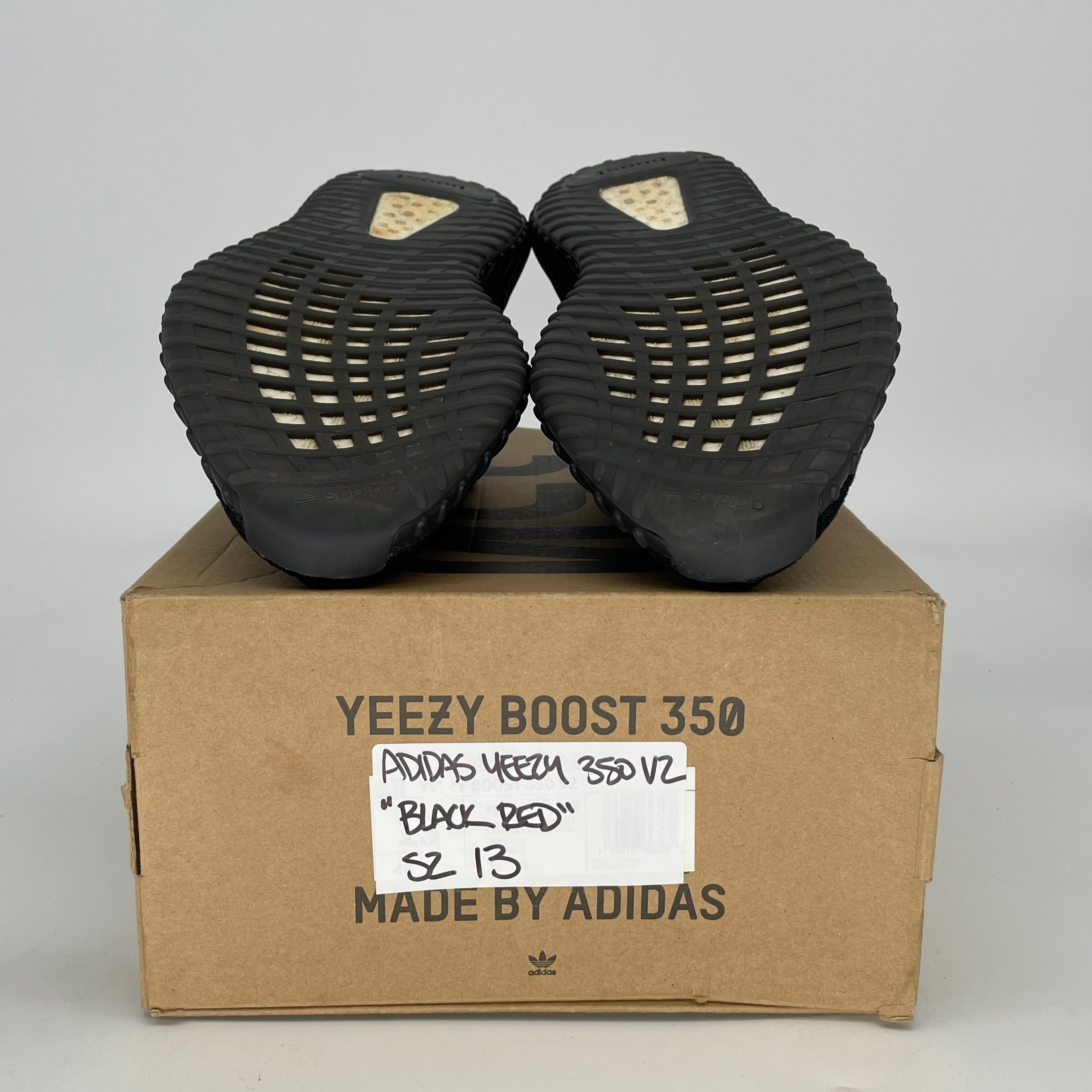 ADIDAS YEEZY 350 V2 BLACK RED CP9652 SIZE 13/14.5W