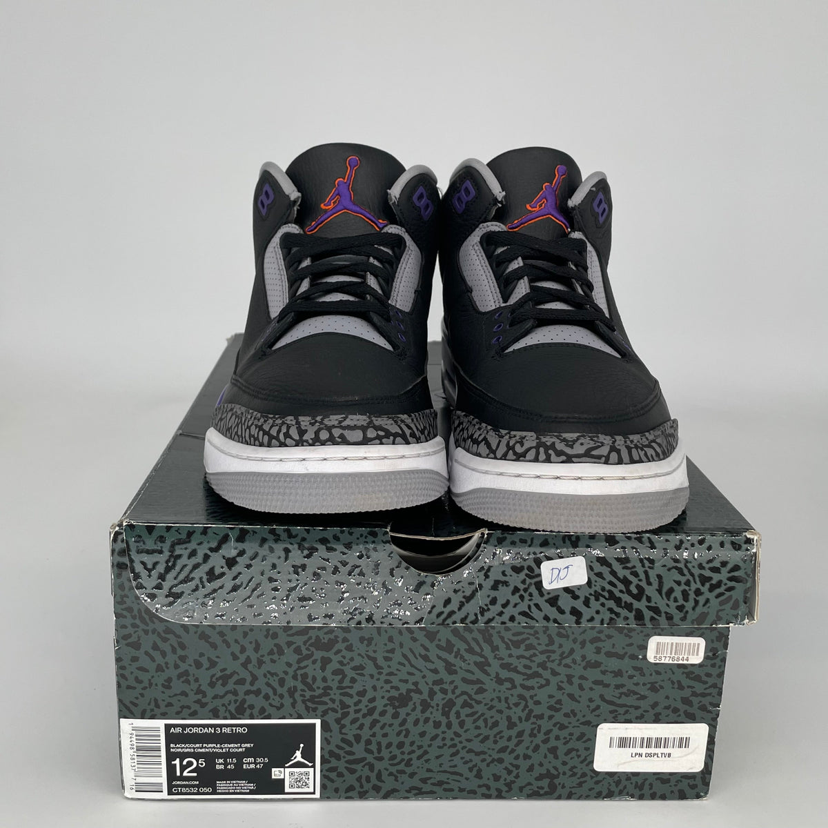Jordan 3 Retro Black Court Purple