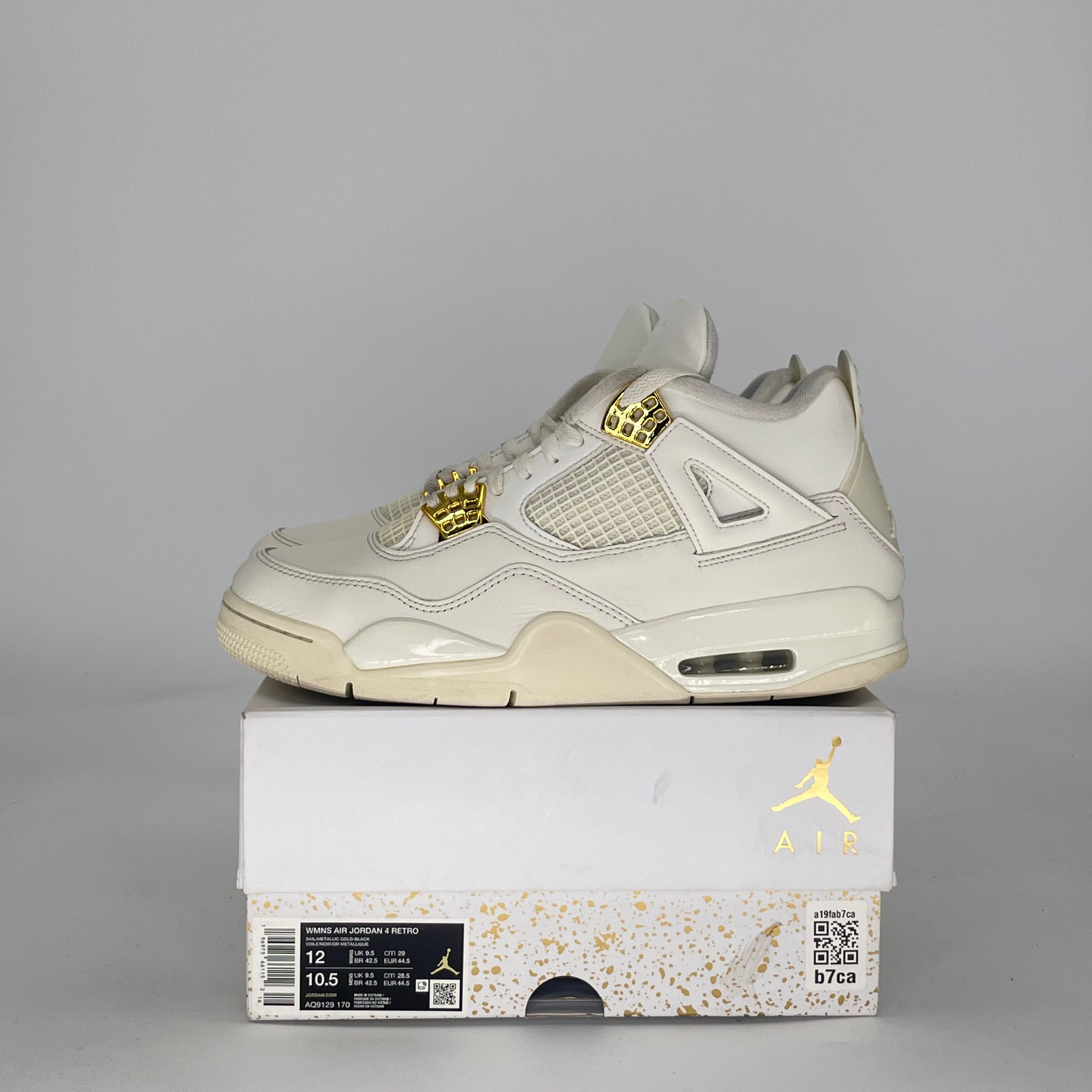 AIR JORDAN 4 METALLIC GOLD AQ9129-170 SIZE 10.5/12W
