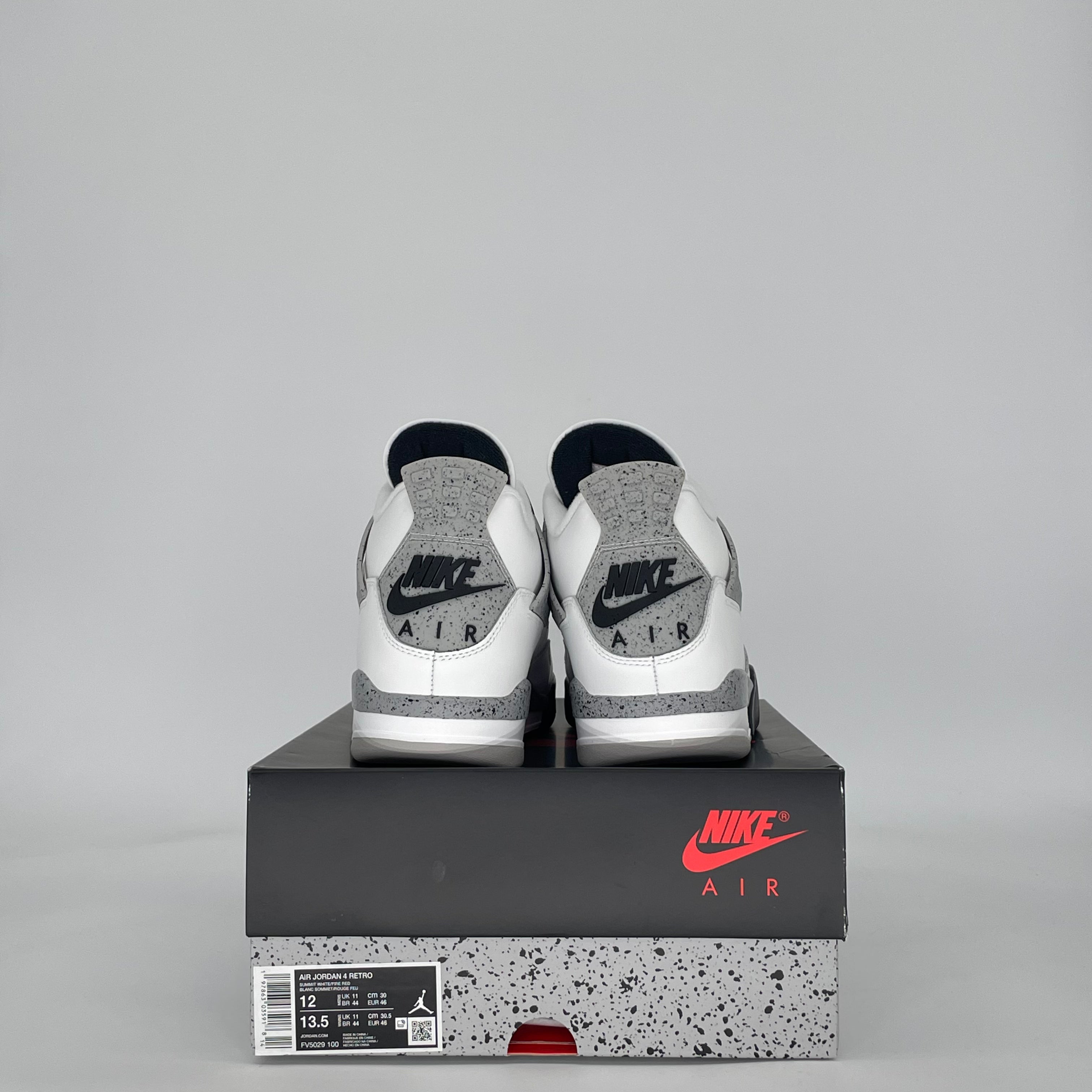AIR JORDAN 4 WHITE CEMENT FV5029-100 SIZE 12/13.5W