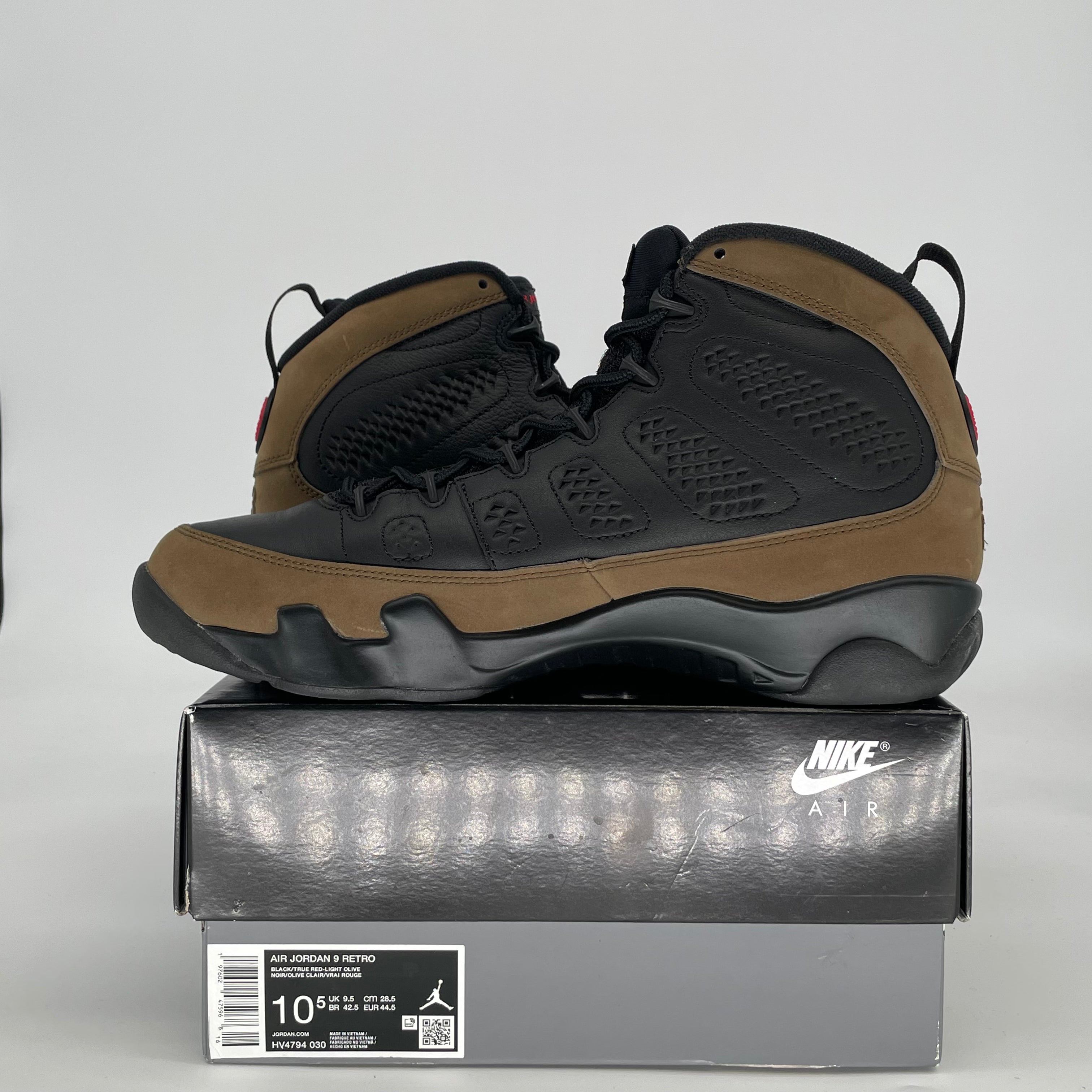 AIR JORDAN 9 OLIVE HV4794-030 SIZE 10.5/12W