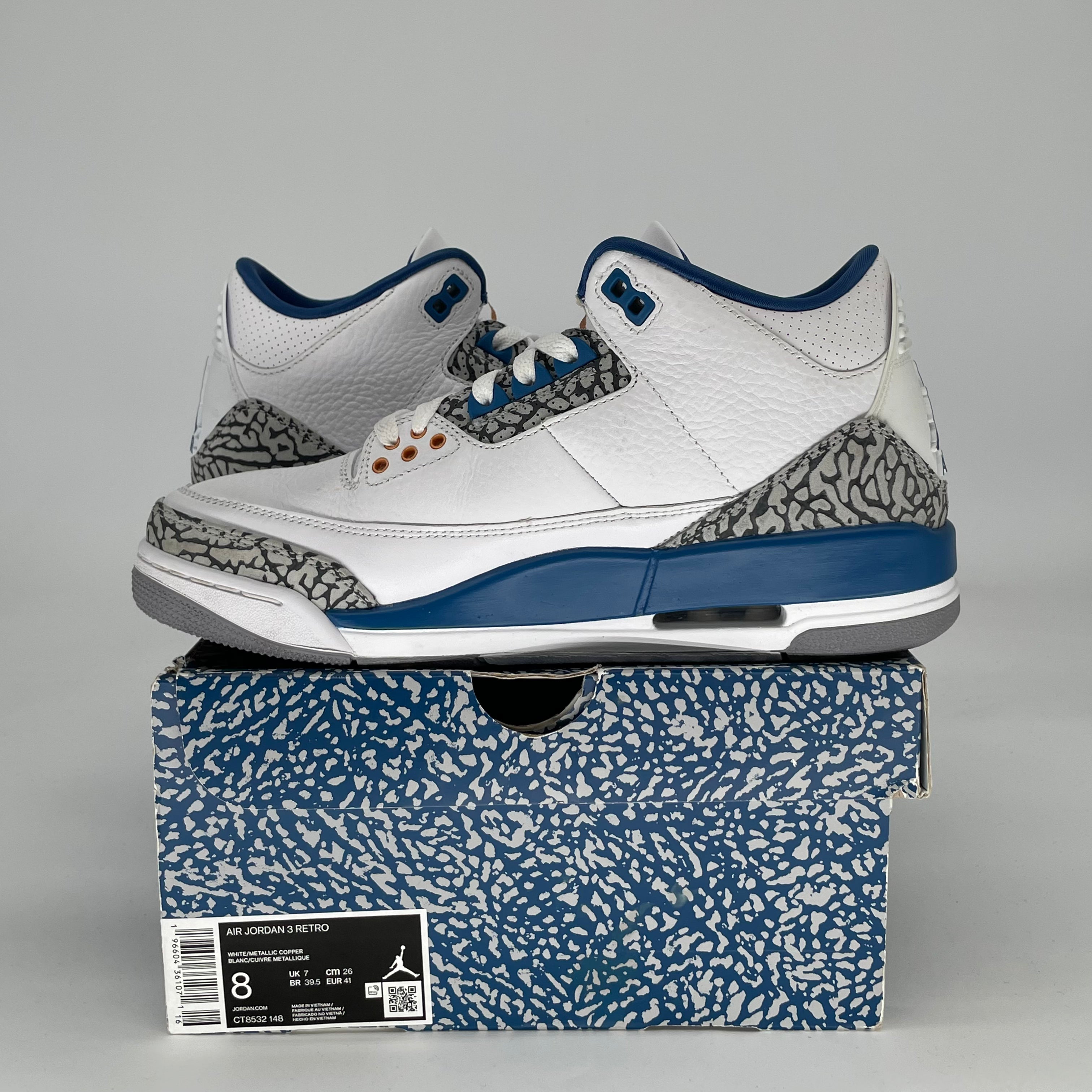 AIR JORDAN 3 WIZARDS CT8532-148 SIZE 8/9.5W