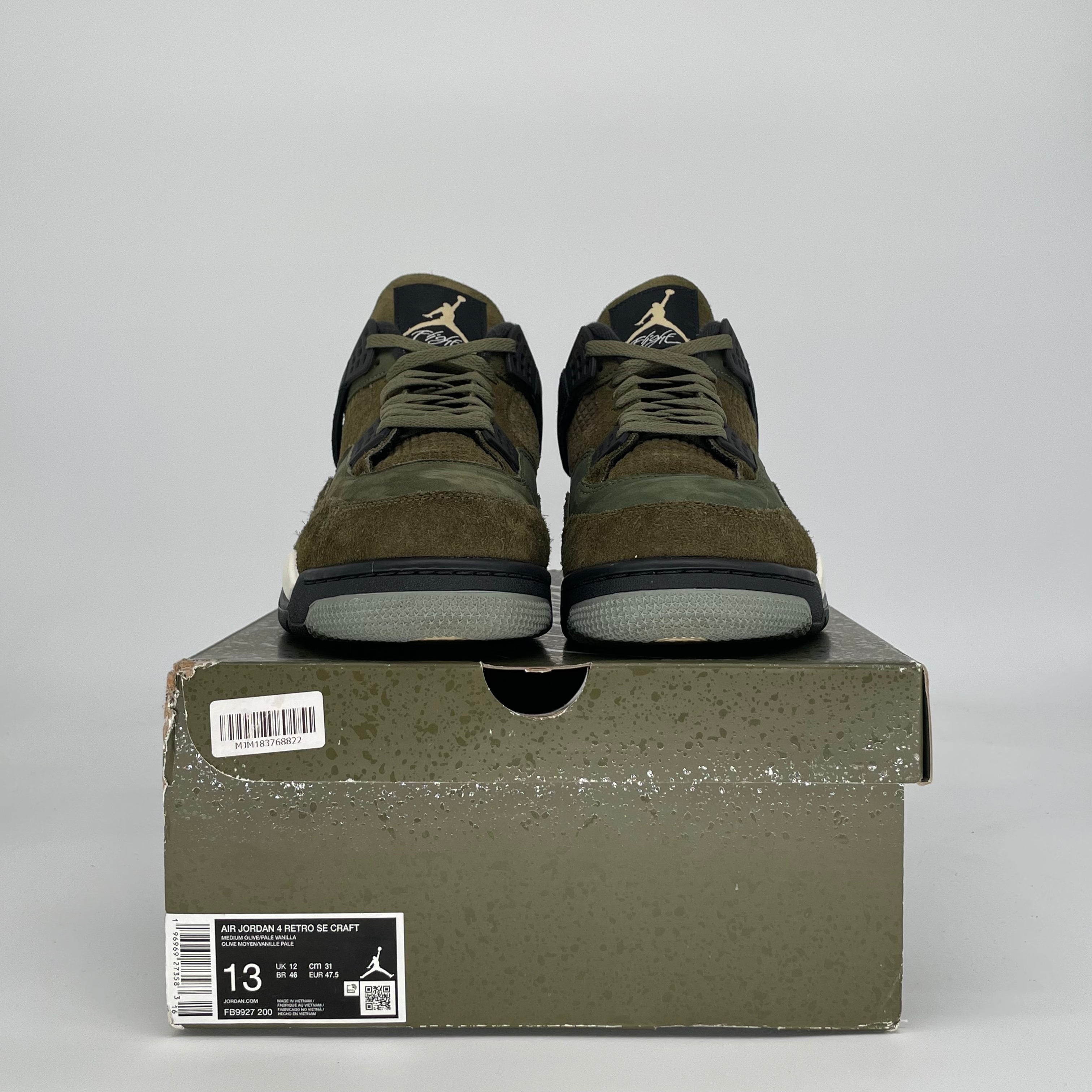AIR JORDAN 4 CRAFT MEDIUM OLIVE FB9927-200 SIZE 13/14.5W