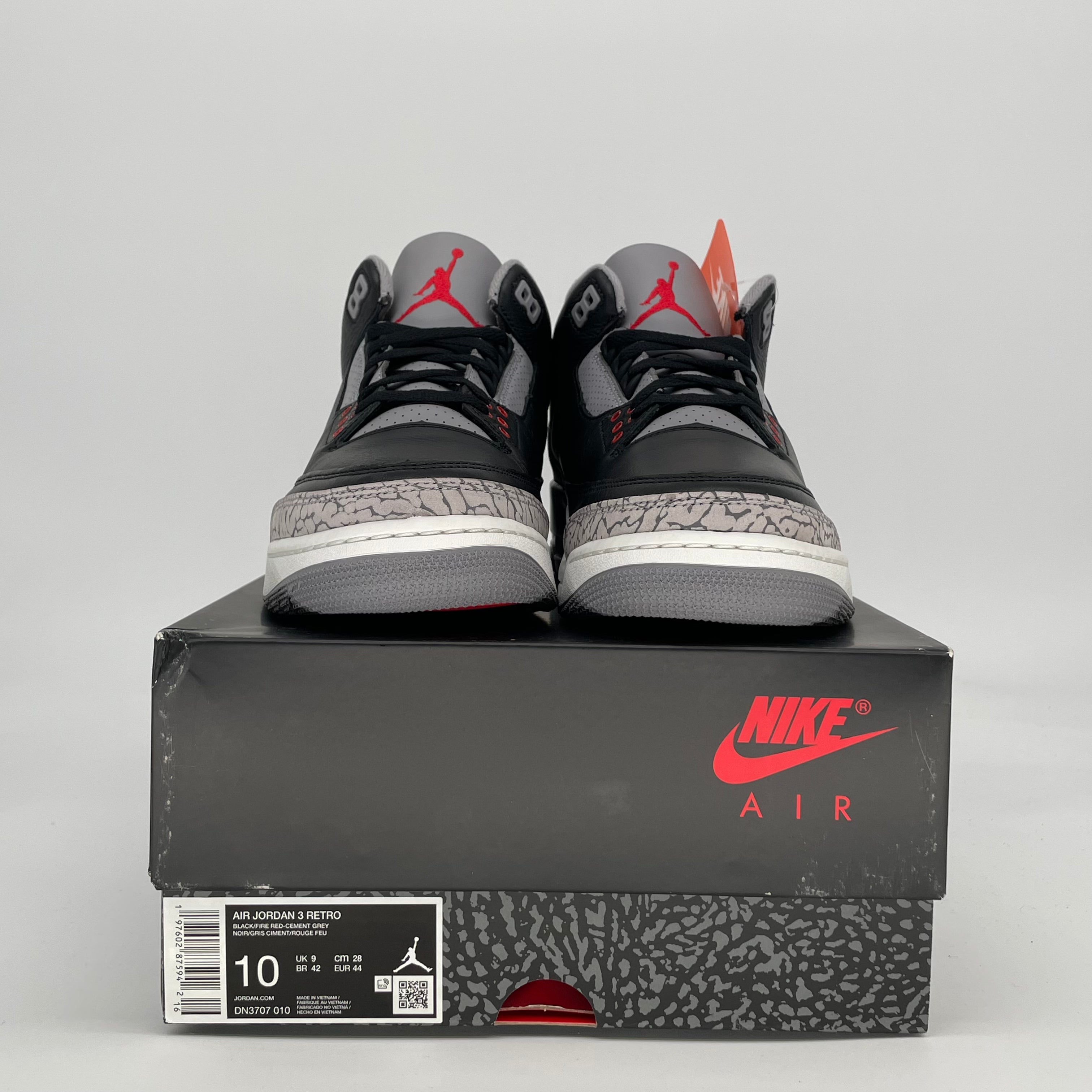 AIR JORDAN 3 BLACK CEMENT DN3707-010 SIZE 10/11.5W