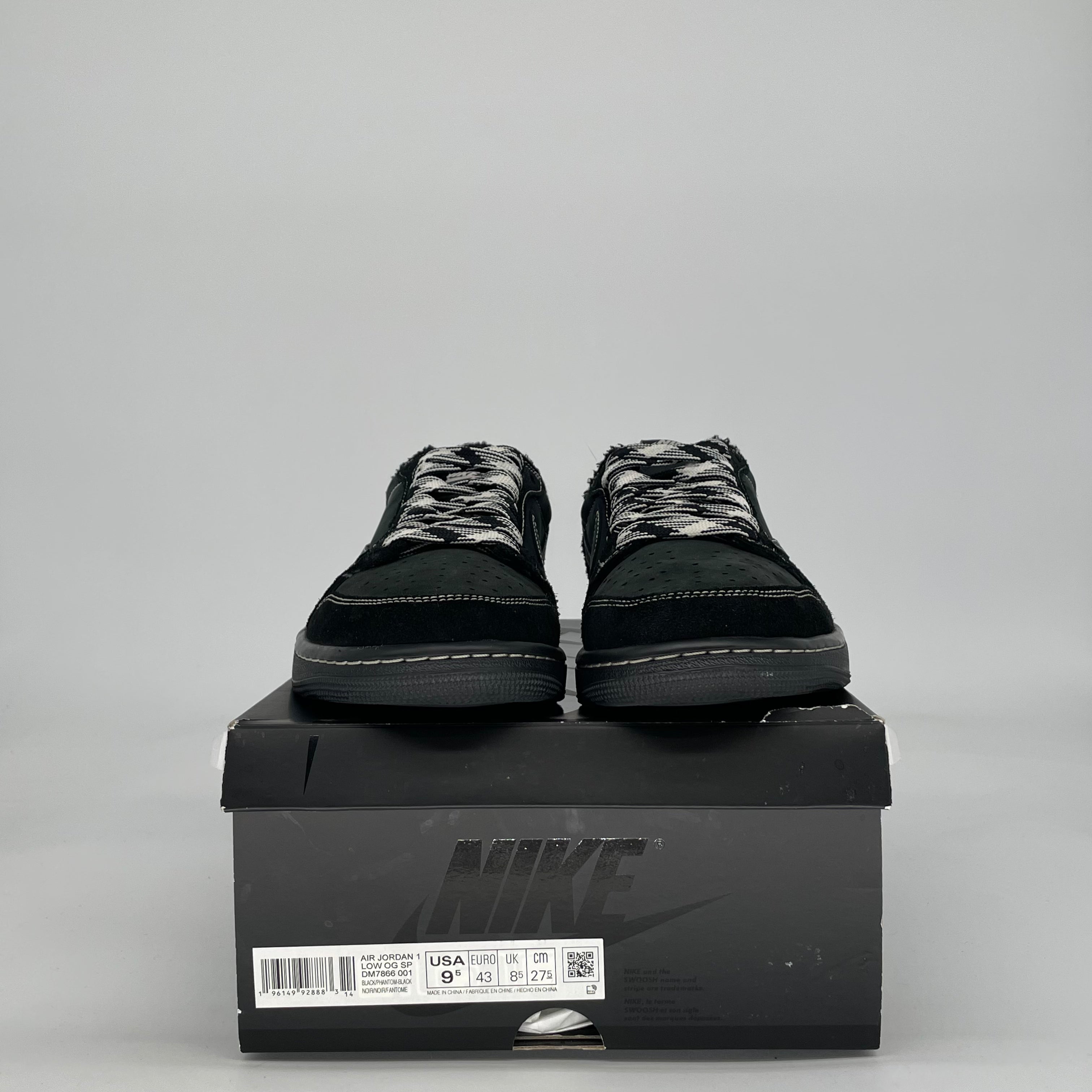 AIR JORDAN 1 LOW X TRAVIS SCOTT BLACK PHANTOM DM7866-001 SIZE 9.5/11W