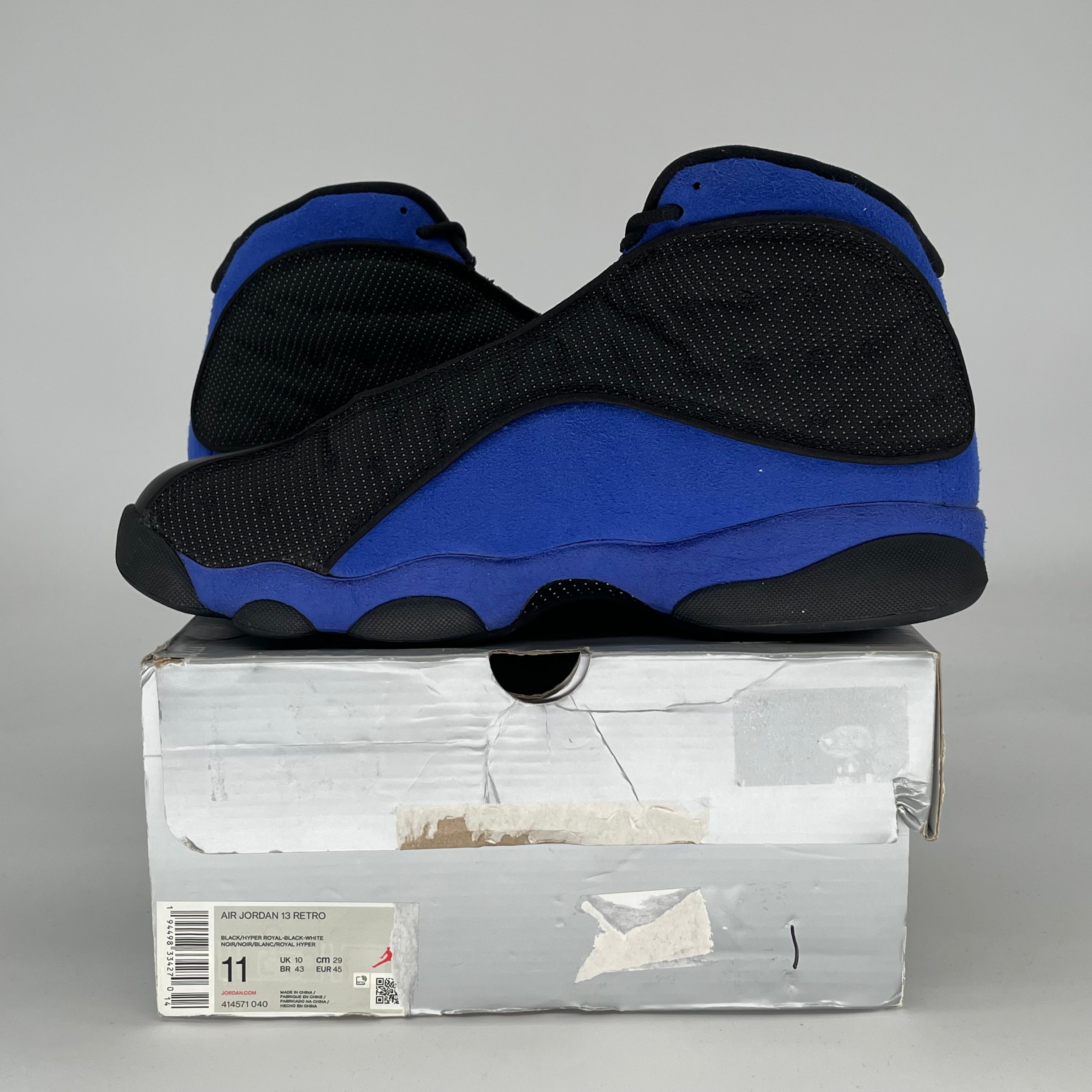 AIR JORDAN 13 BLACK HYPER ROYAL 414571-040 SIZE 11/12.5W
