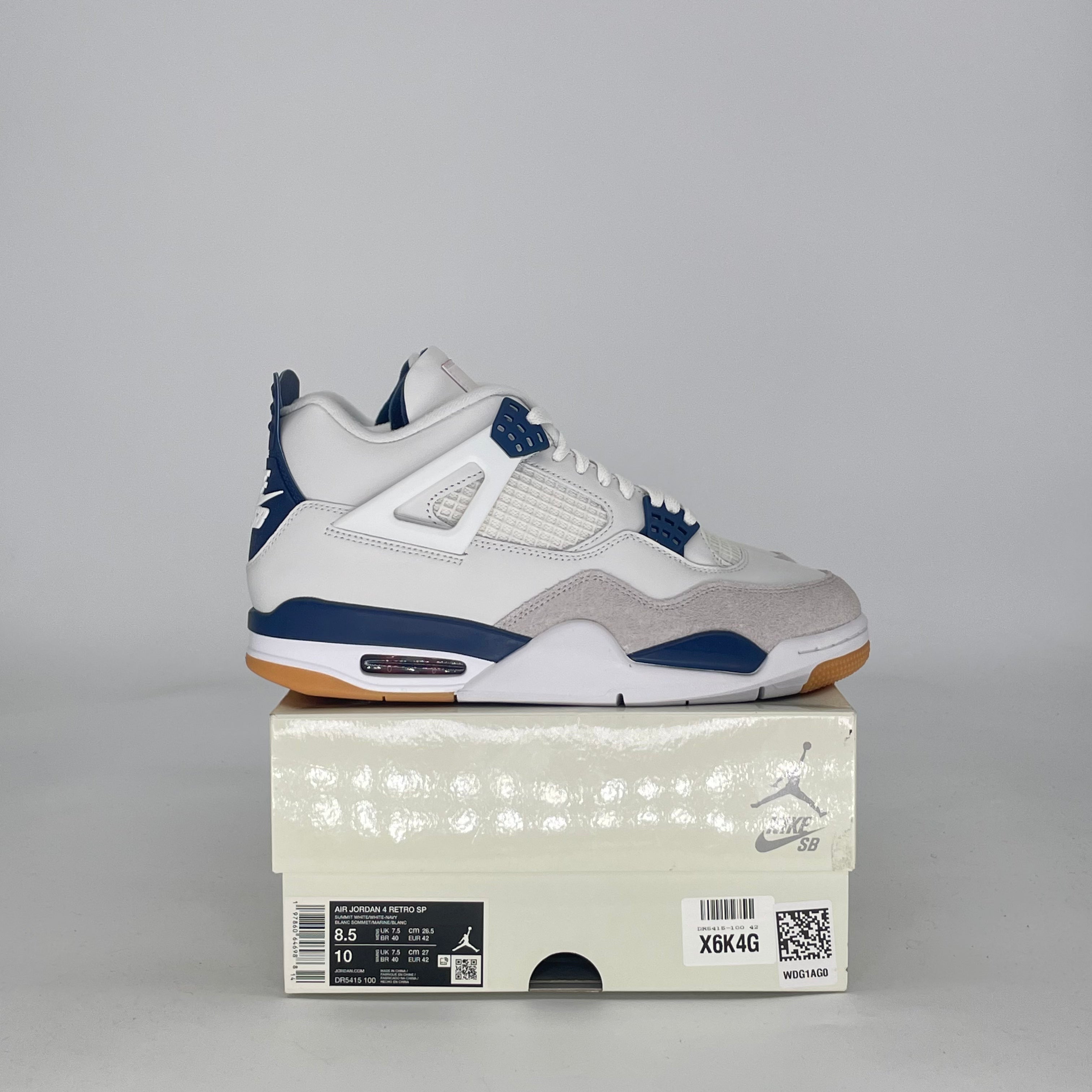 AIR JORDAN 4 SB NAVY DR5415-100 SIZE 8.5/10W