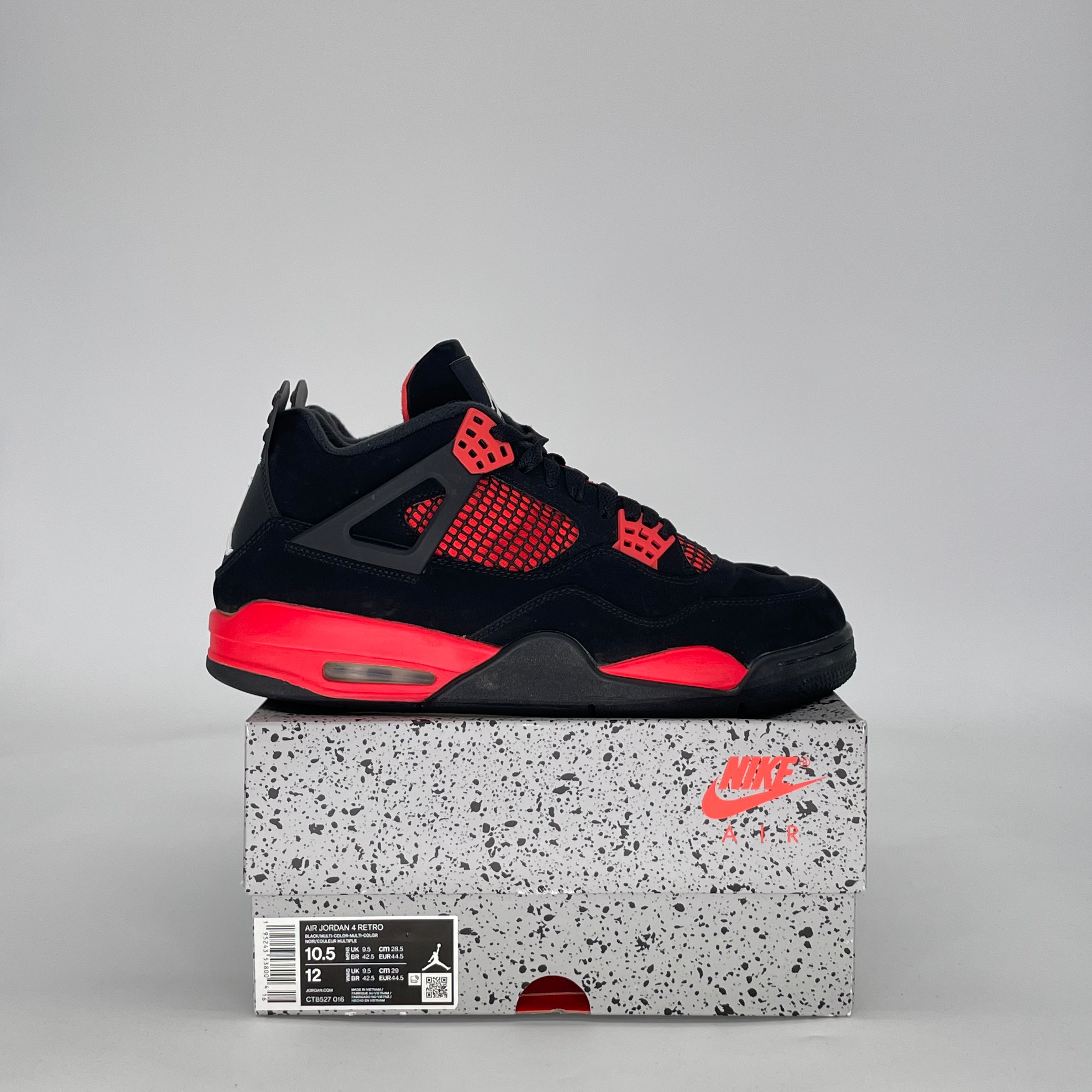 AIR JORDAN 4 RED THUNDER CT8527-016 SIZE 10.5/12W