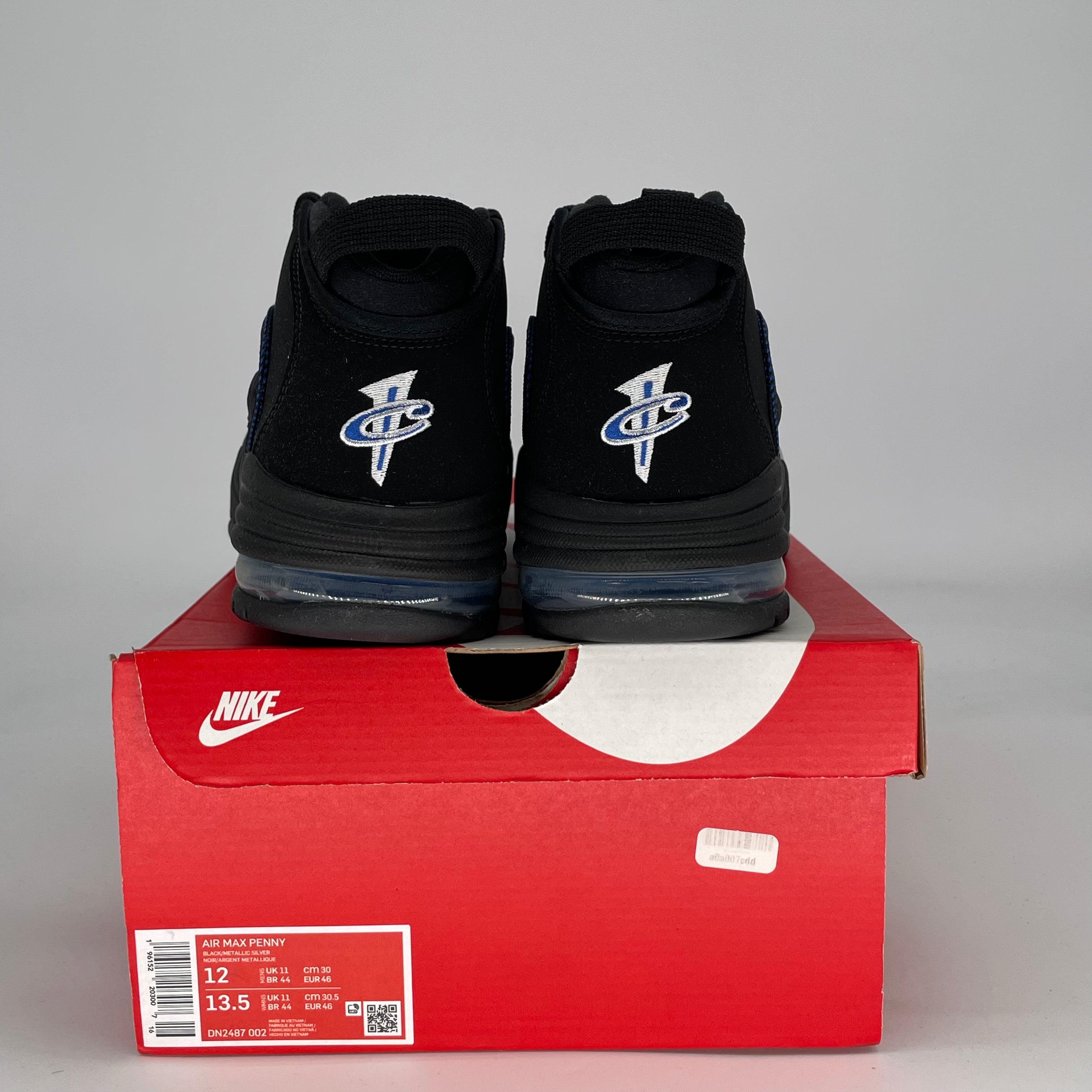 NIKE AIR MAX PENNY 1 ALL STAR BLACK METALLIC SILVER DN2487-002 SIZE 12/13.5W