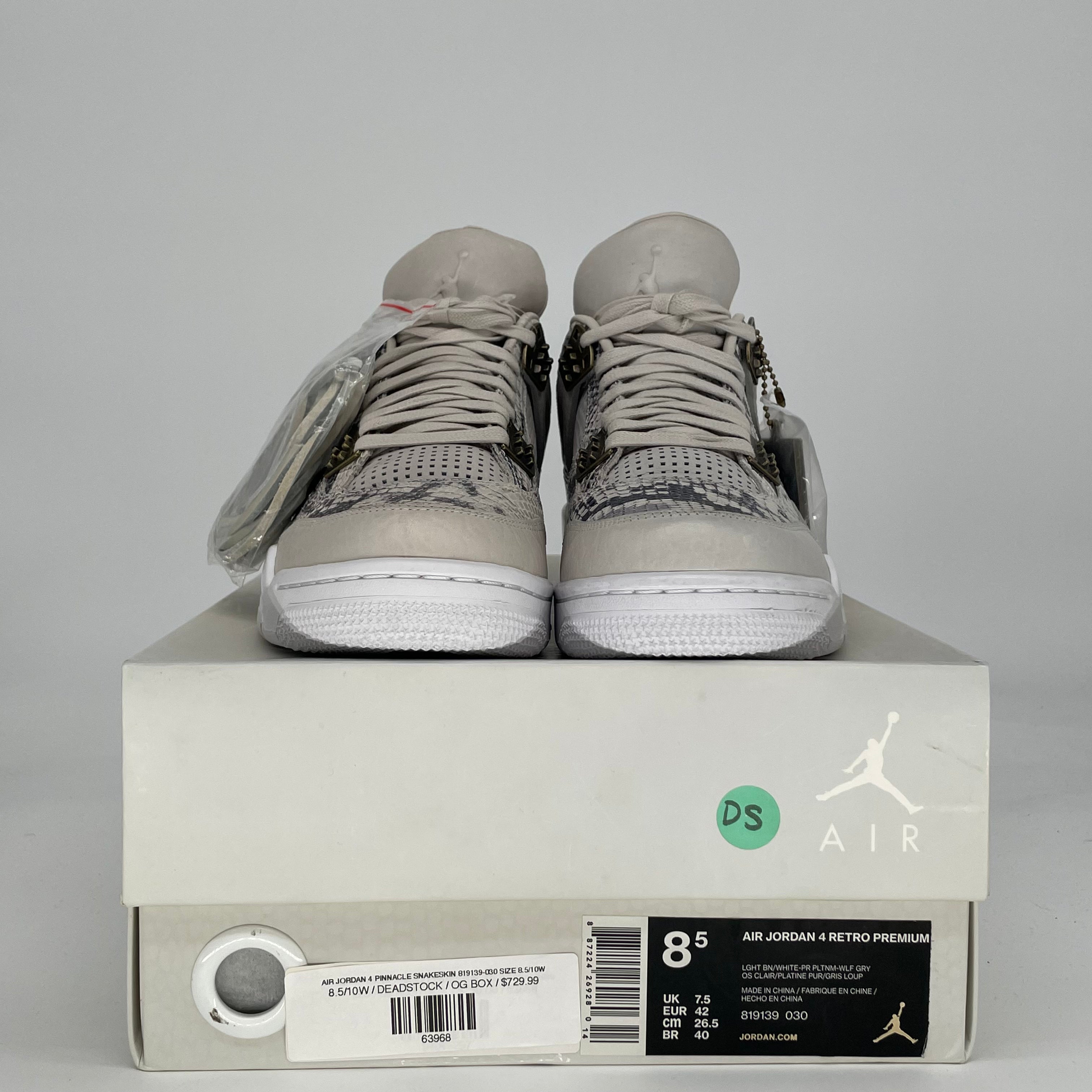 AIR JORDAN 4 PINNACLE SNAKESKIN 819139-030 SIZE 8.5/10W