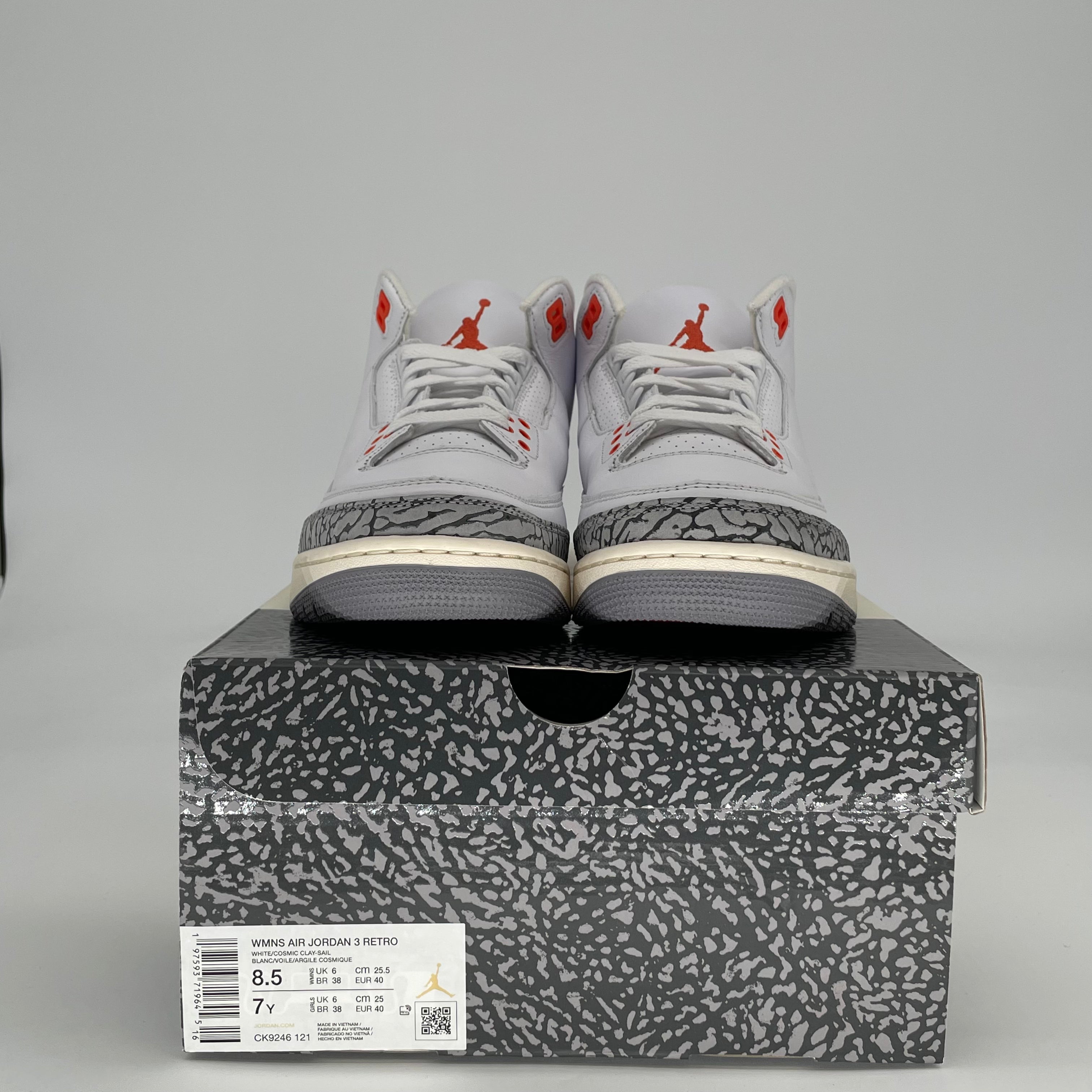AIR JORDAN 3 GEORGIA PEACH W CK9246-121 SIZE 7/8.5W