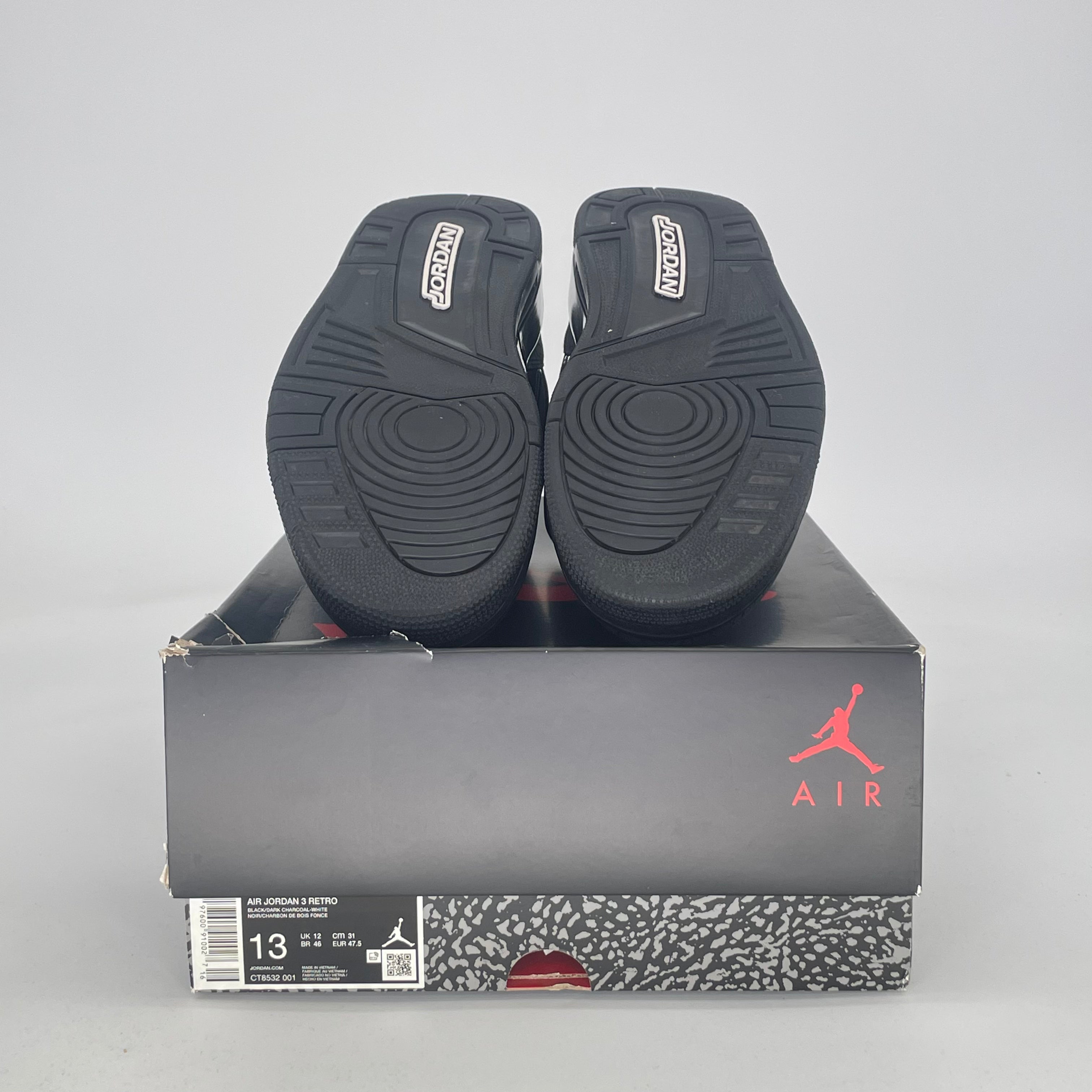 AIR JORDAN 3 BLACK CAT CT8532-001 SIZE 13/14.5W