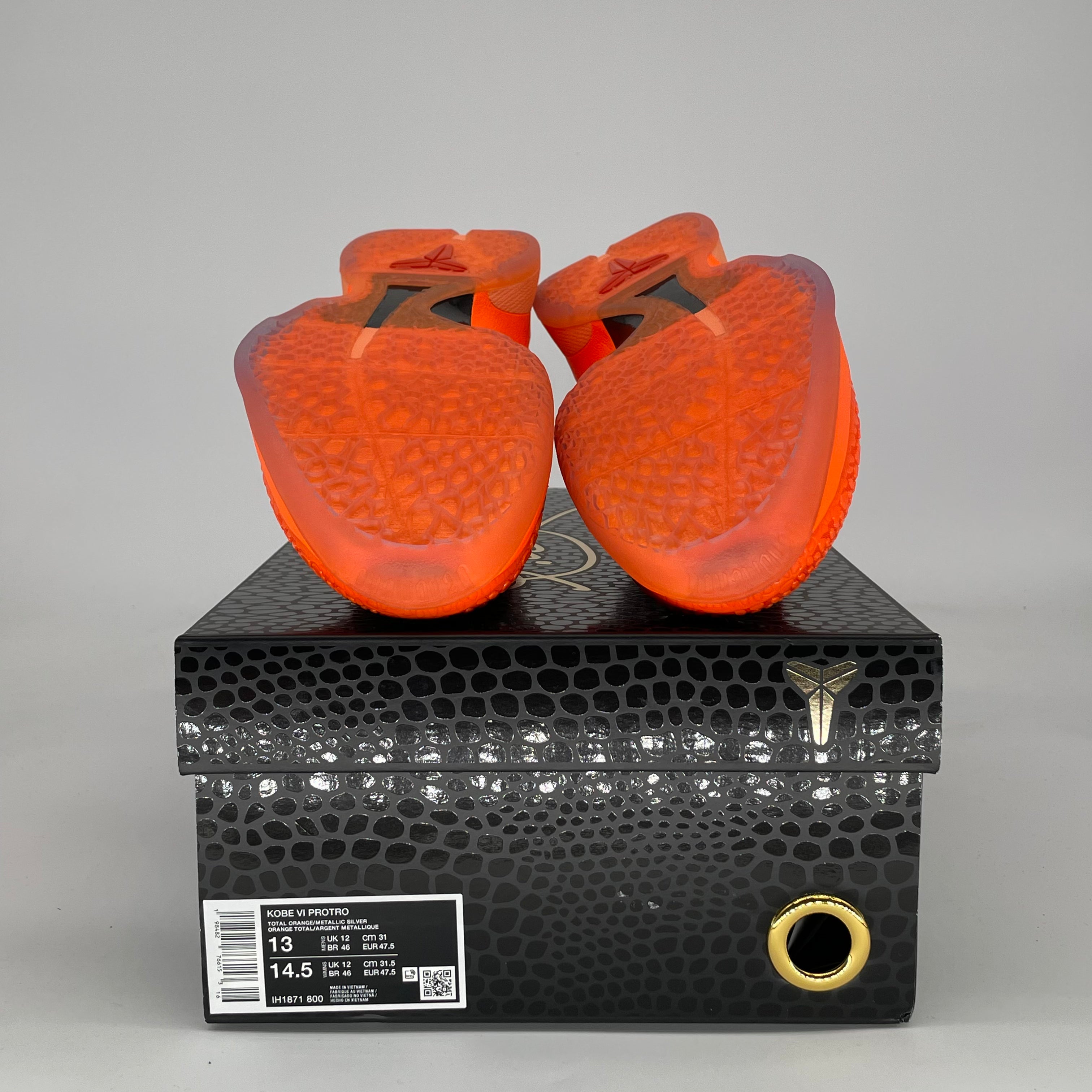 NIKE KOBE 6 PROTRO TOTAL ORANGE IH1871-800 SIZE 13/14.5W