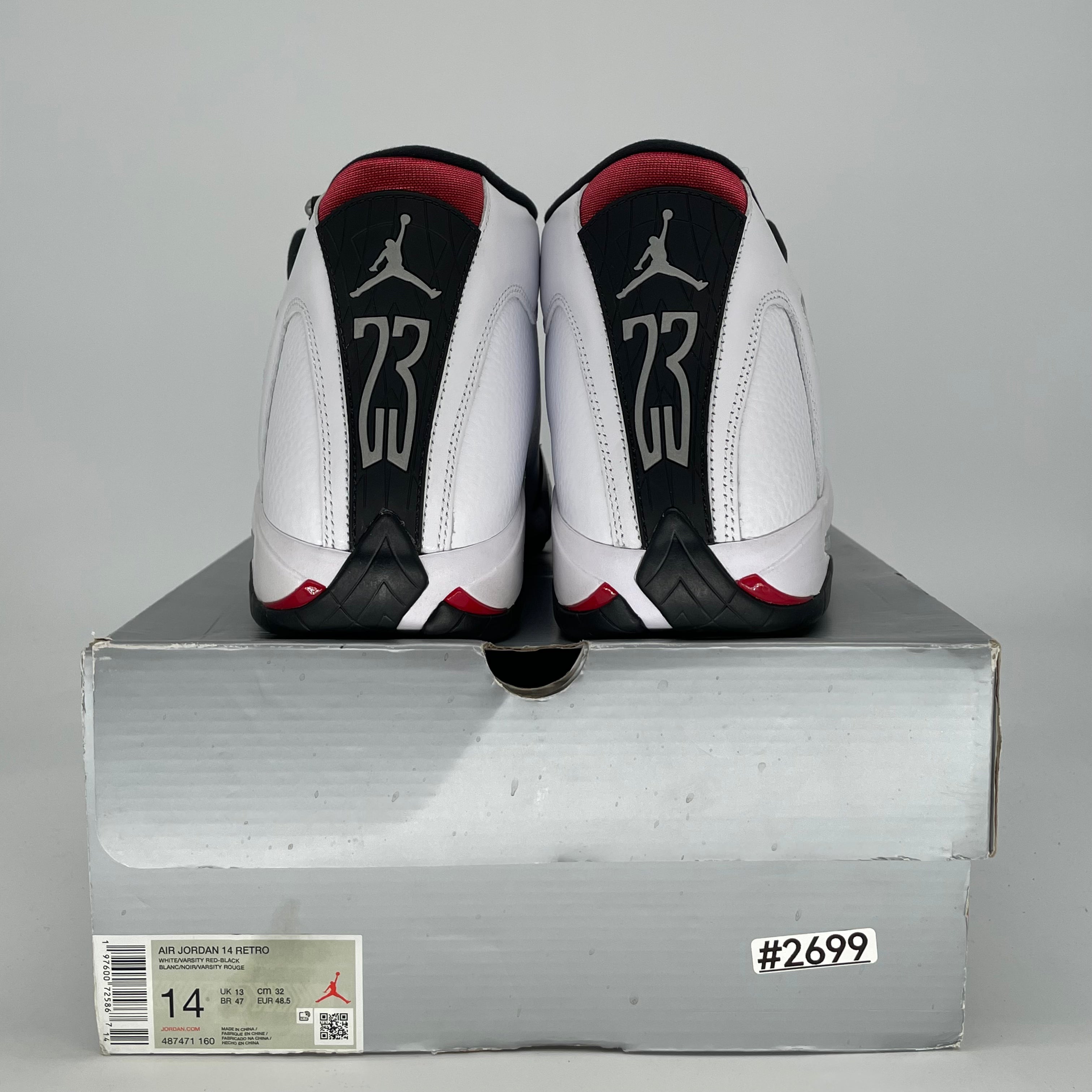 AIR JORDAN 14 BLACK TOE 487471-160 SIZE 14/15.5W
