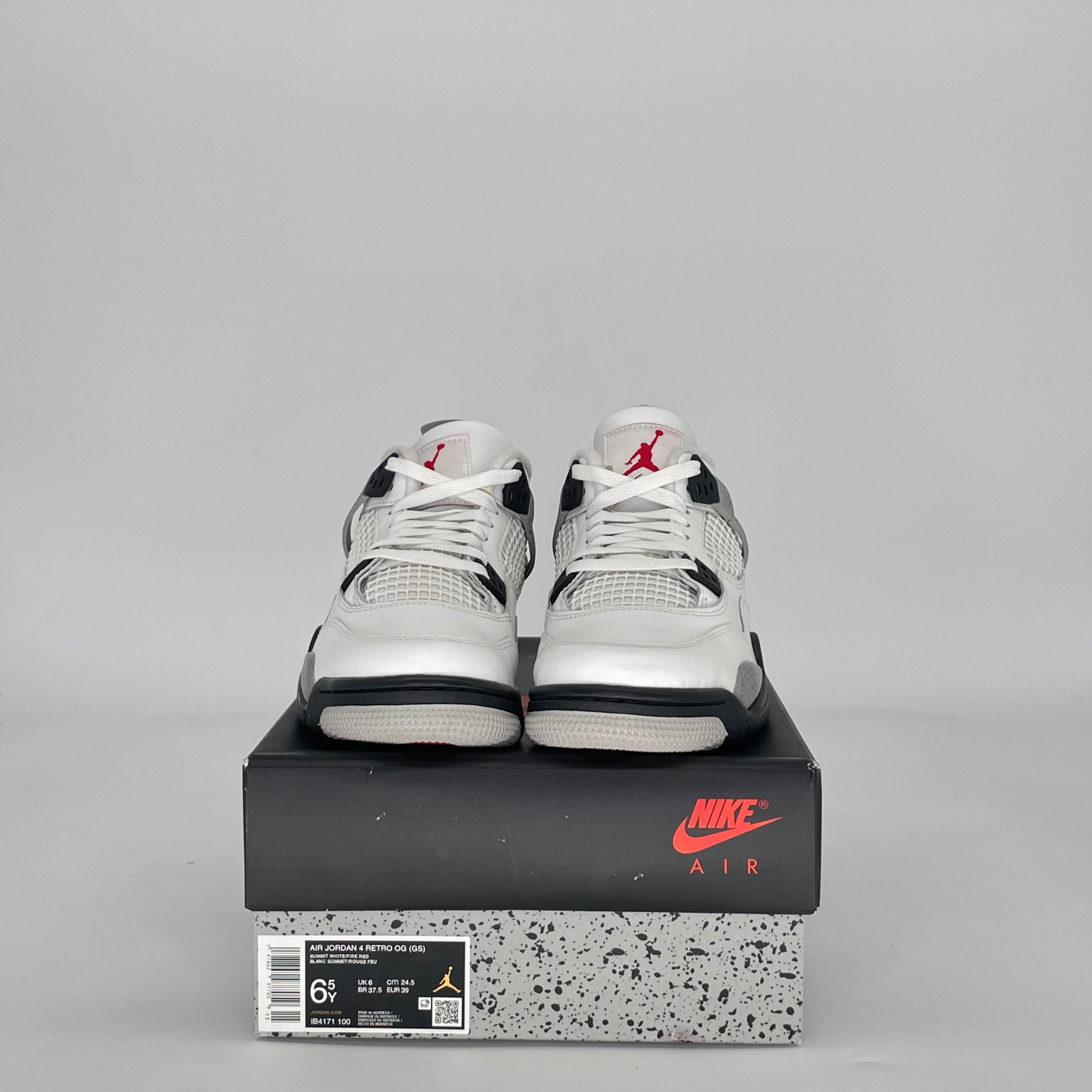 AIR JORDAN 4 WHITE CEMENT (2025) IB4171-100 SIZE 6.5/8W GS
