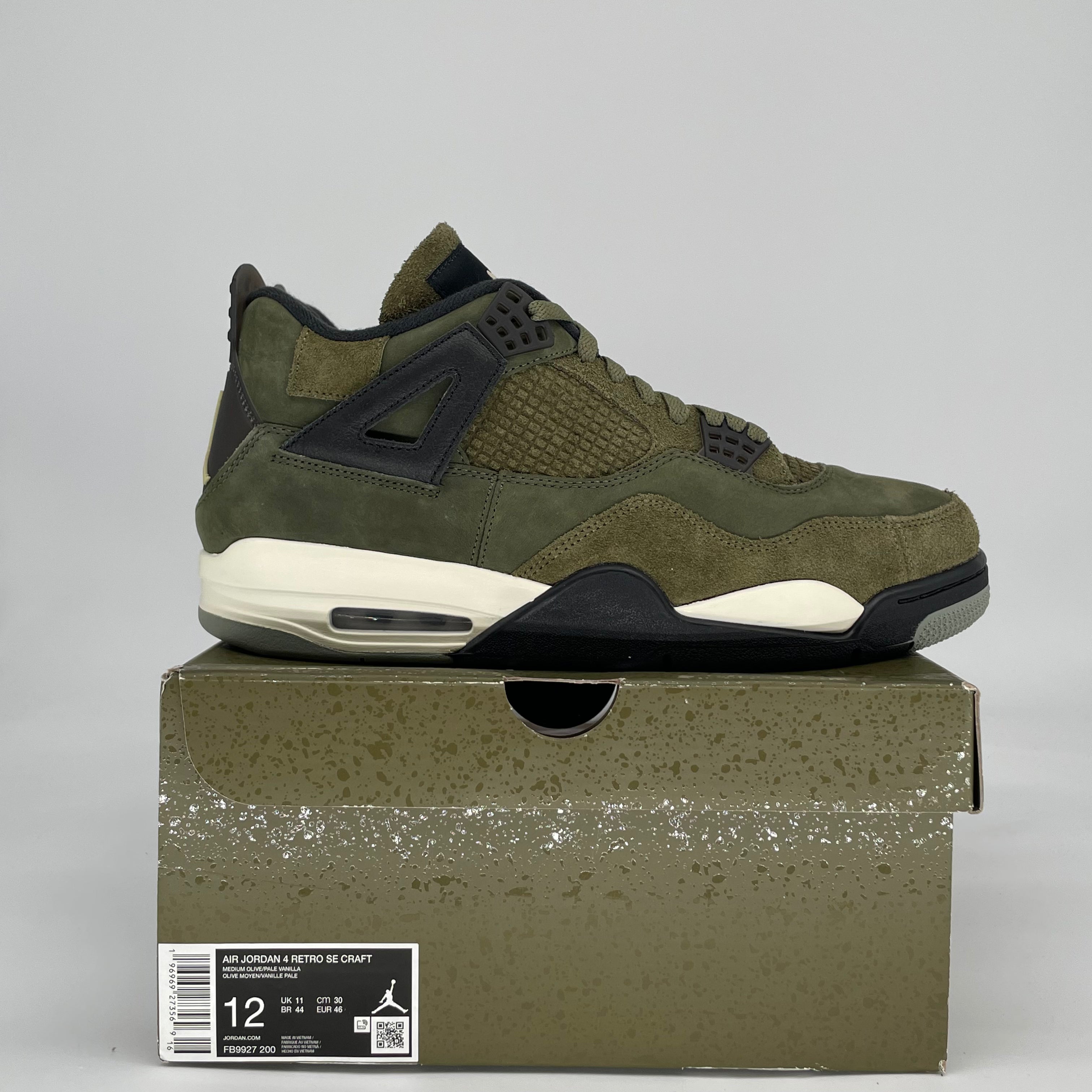 AIR JORDAN 4 CRAFT MEDIUM OLIVE FB9927-200 SIZE 12/13.5W