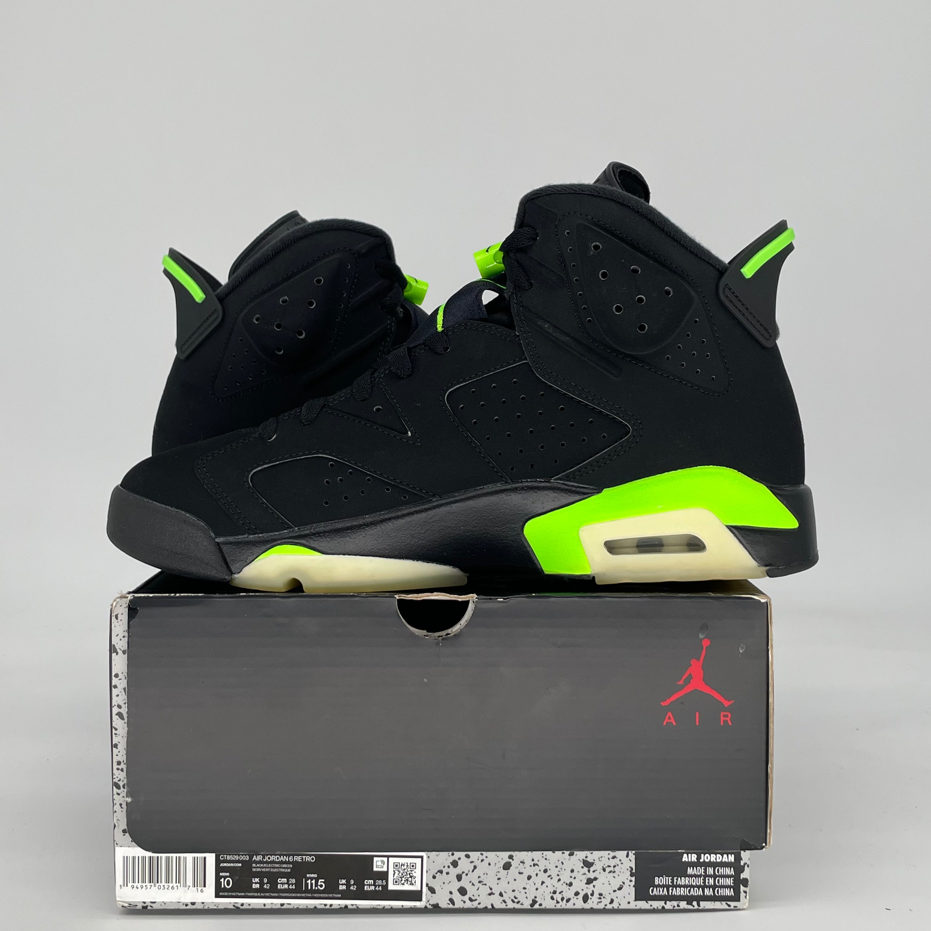 AIR JORDAN 6 ELECTRIC GREEN CT8529-003 SIZE 10/11.5W