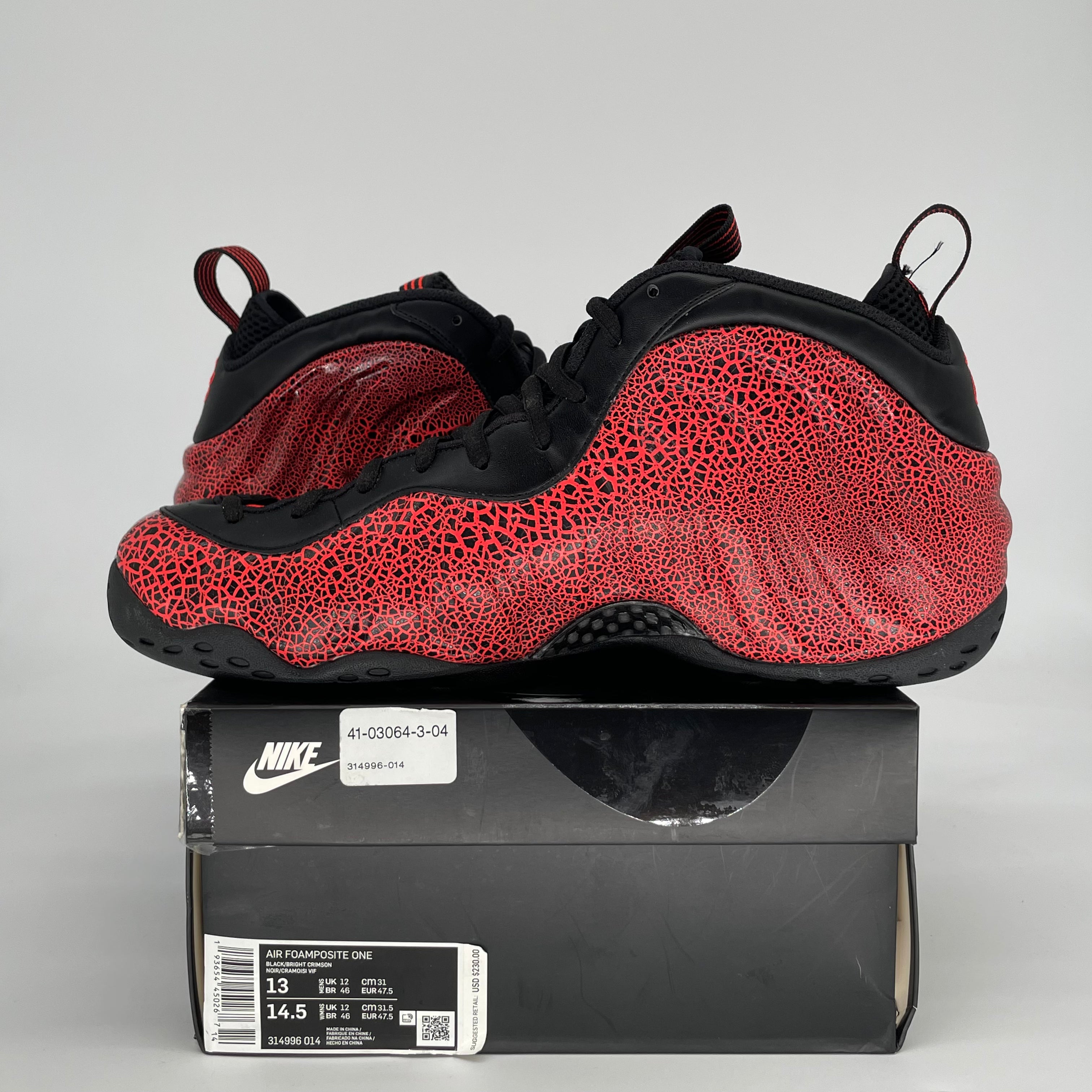 NIKE AIR FOAMPOSITE ONE CRACKED LAVA 314996-014 SIZE 13/14.5W