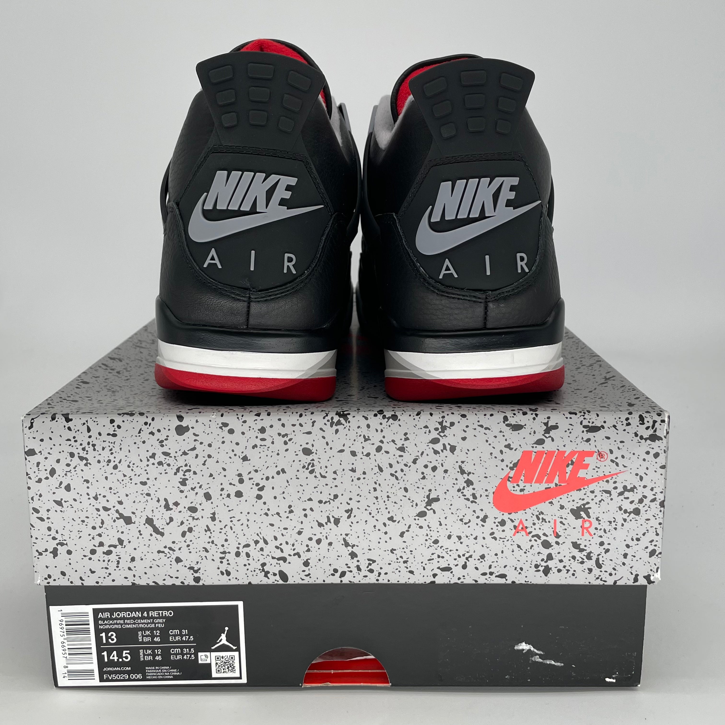 AIR JORDAN 4 BRED REIMAGINED FV5029-006 SIZE 13/14.5W