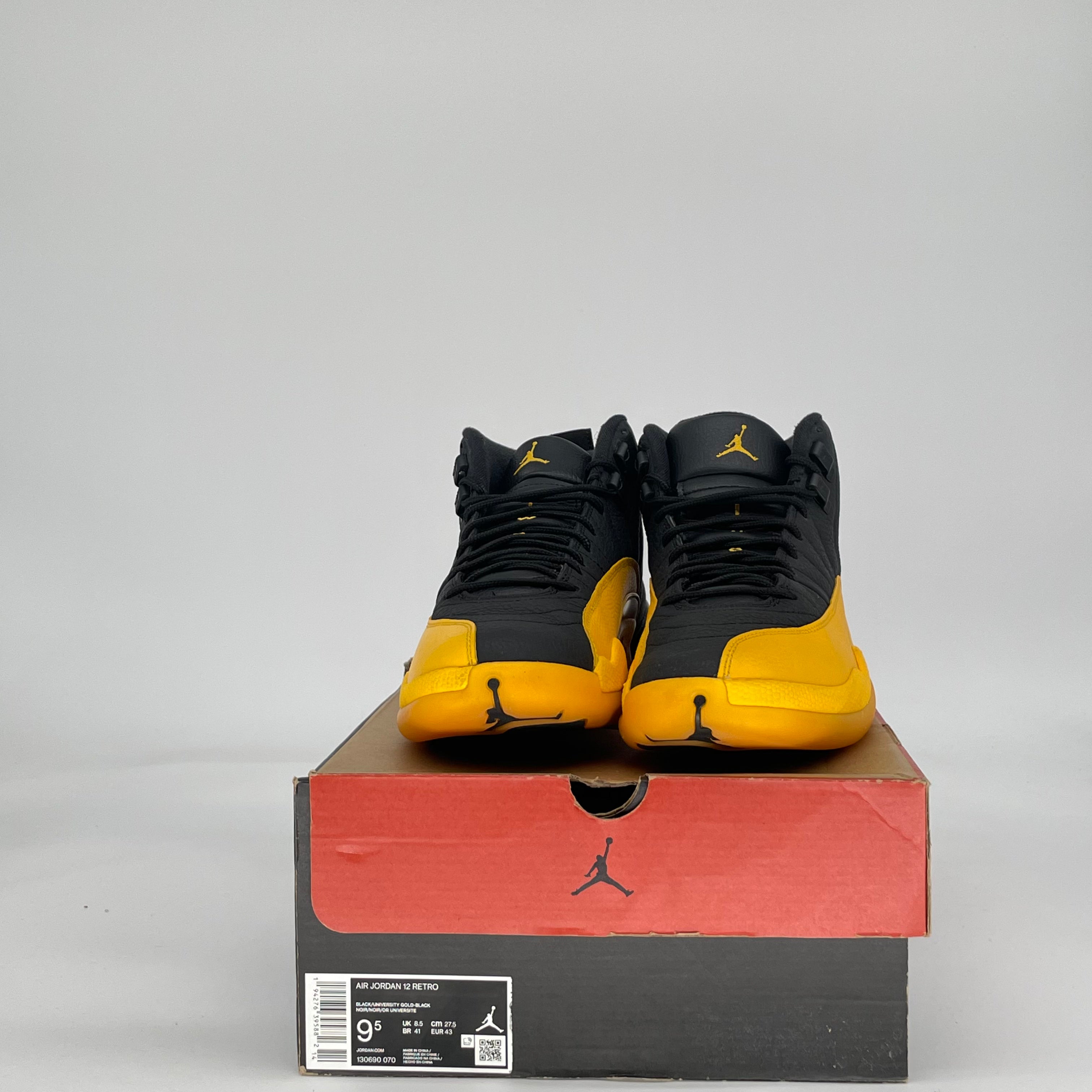 AIR JORDAN 12 BLACK UNIVERSITY GOLD 130690-070 SIZE 9.5/11W