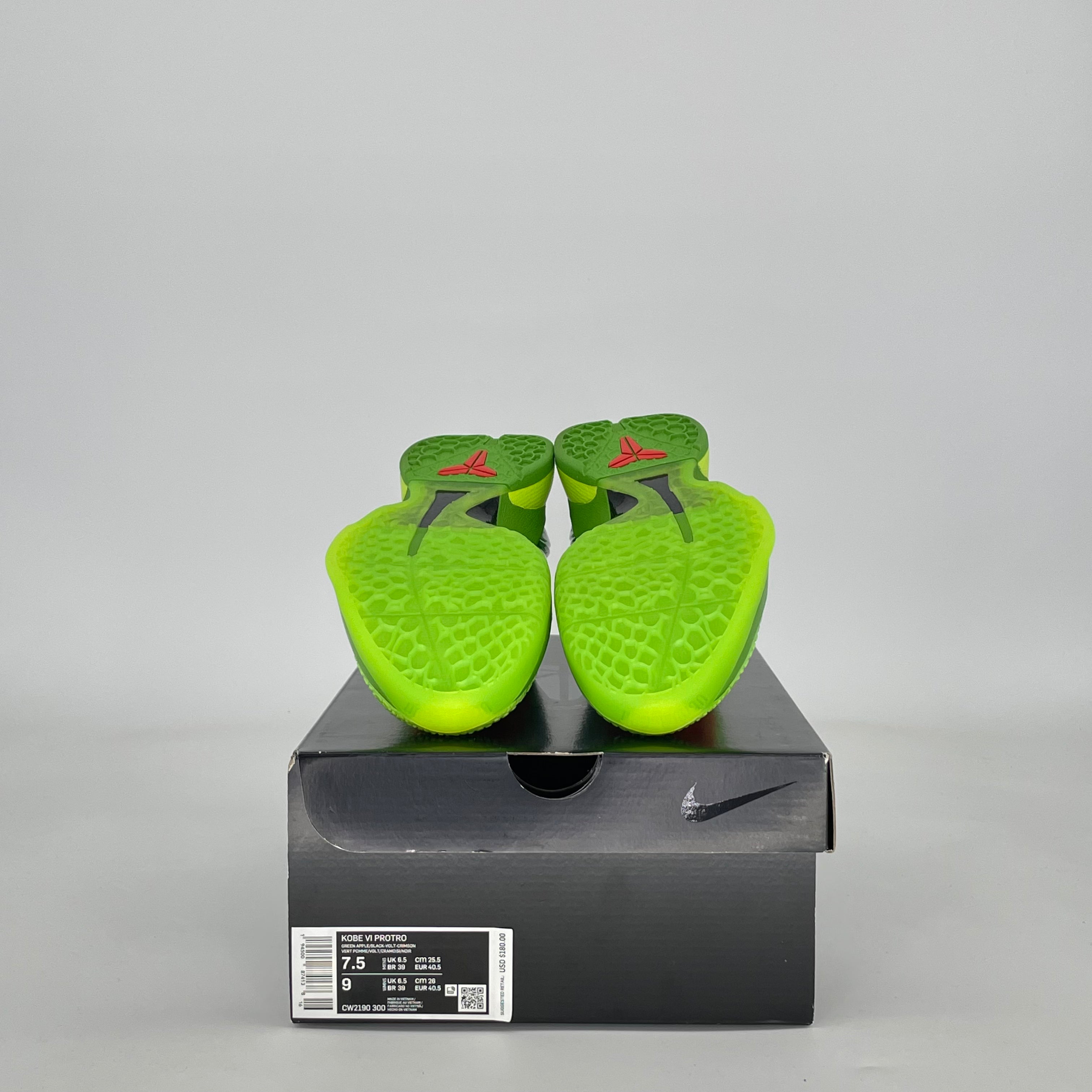 NIKE KOBE 6 PROTRO GRINCH (2020) CW2190-300 SIZE 7.5/9W MENS
