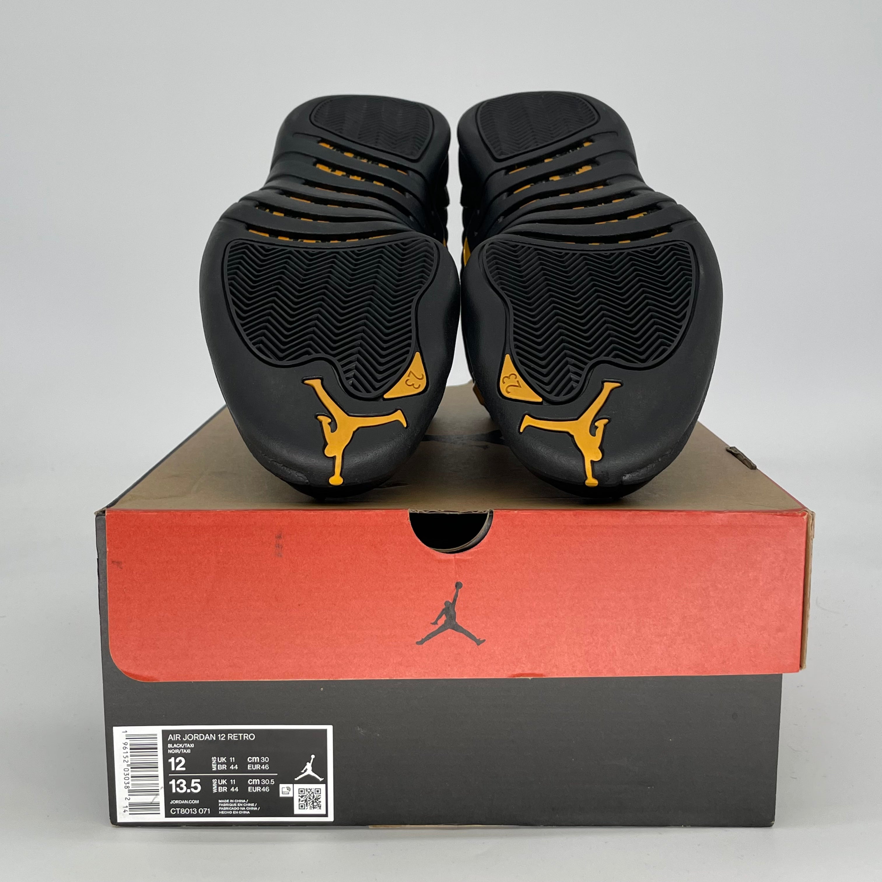 AIR JORDAN 12 BLACK TAXI CT8013-071 SIZE 12/13.5W