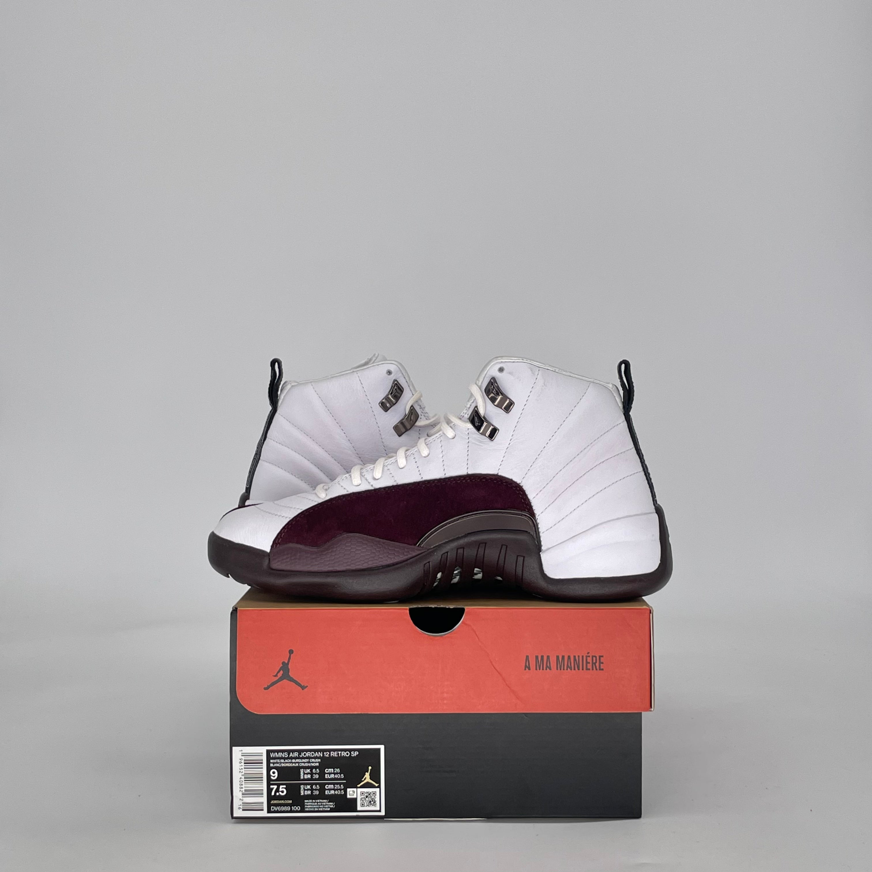 AIR JORDAN 12 A MA MANIERE WHITE DV6989-100 SIZE 7.5/9W MENS