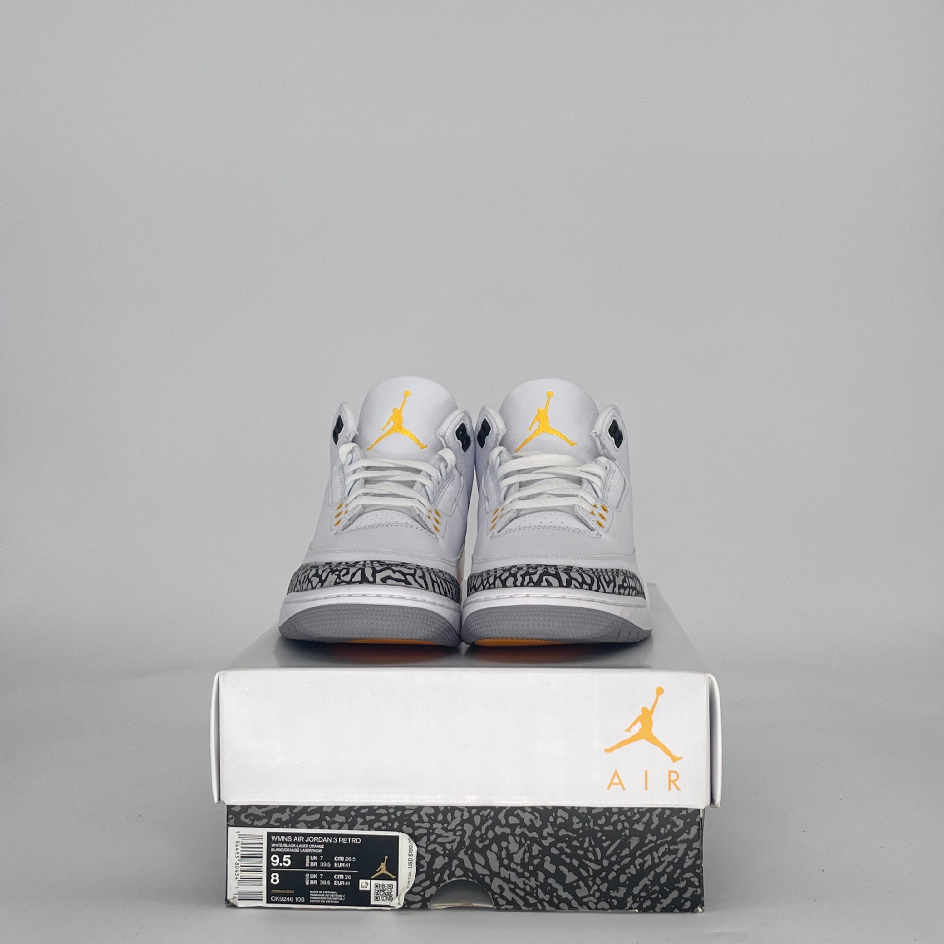 AIR JORDAN 3 LASER ORANGE CK9246-108 SIZE 8/9.5W