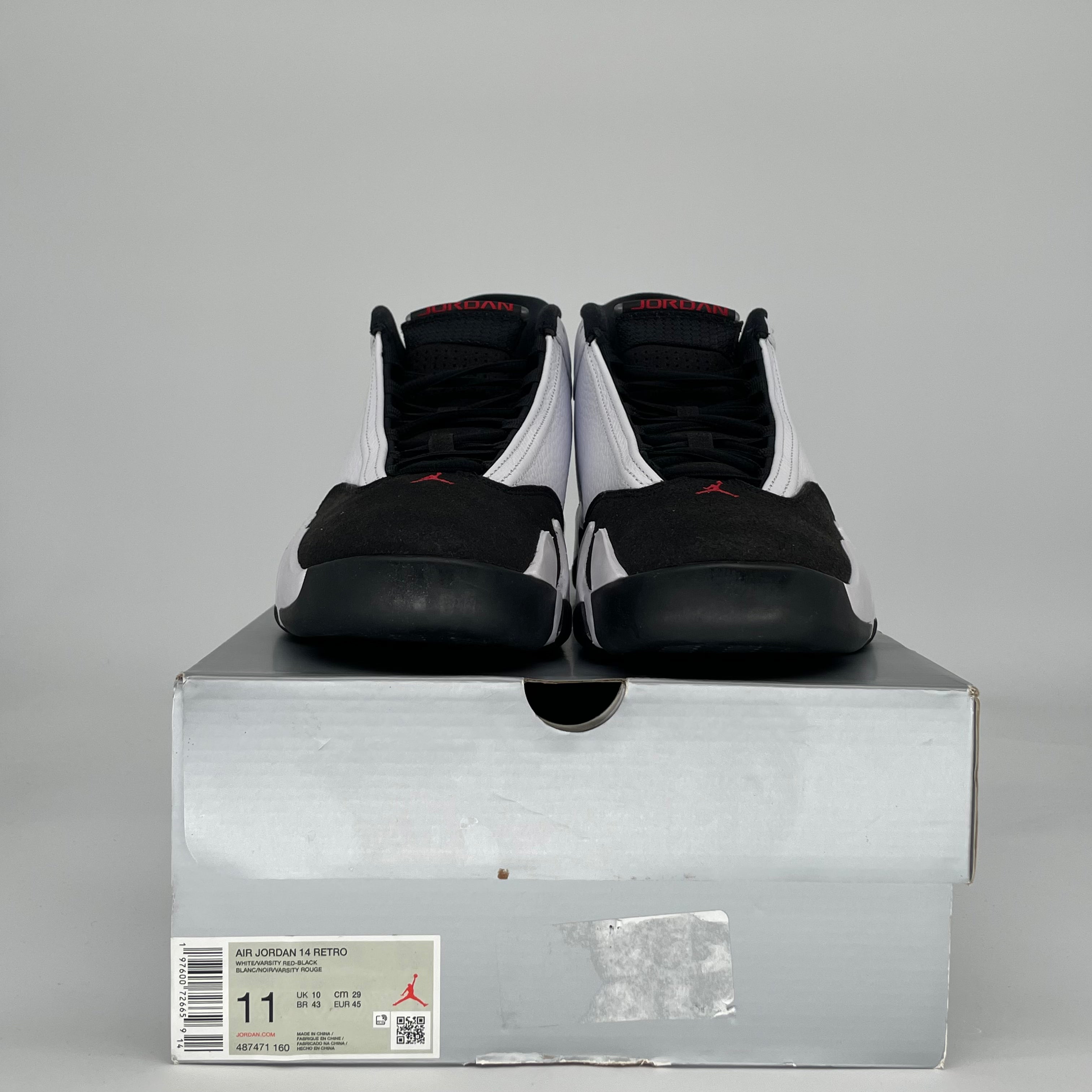 AIR JORDAN 14 BLACK TOE 487471-160 SIZE 11/12.5W