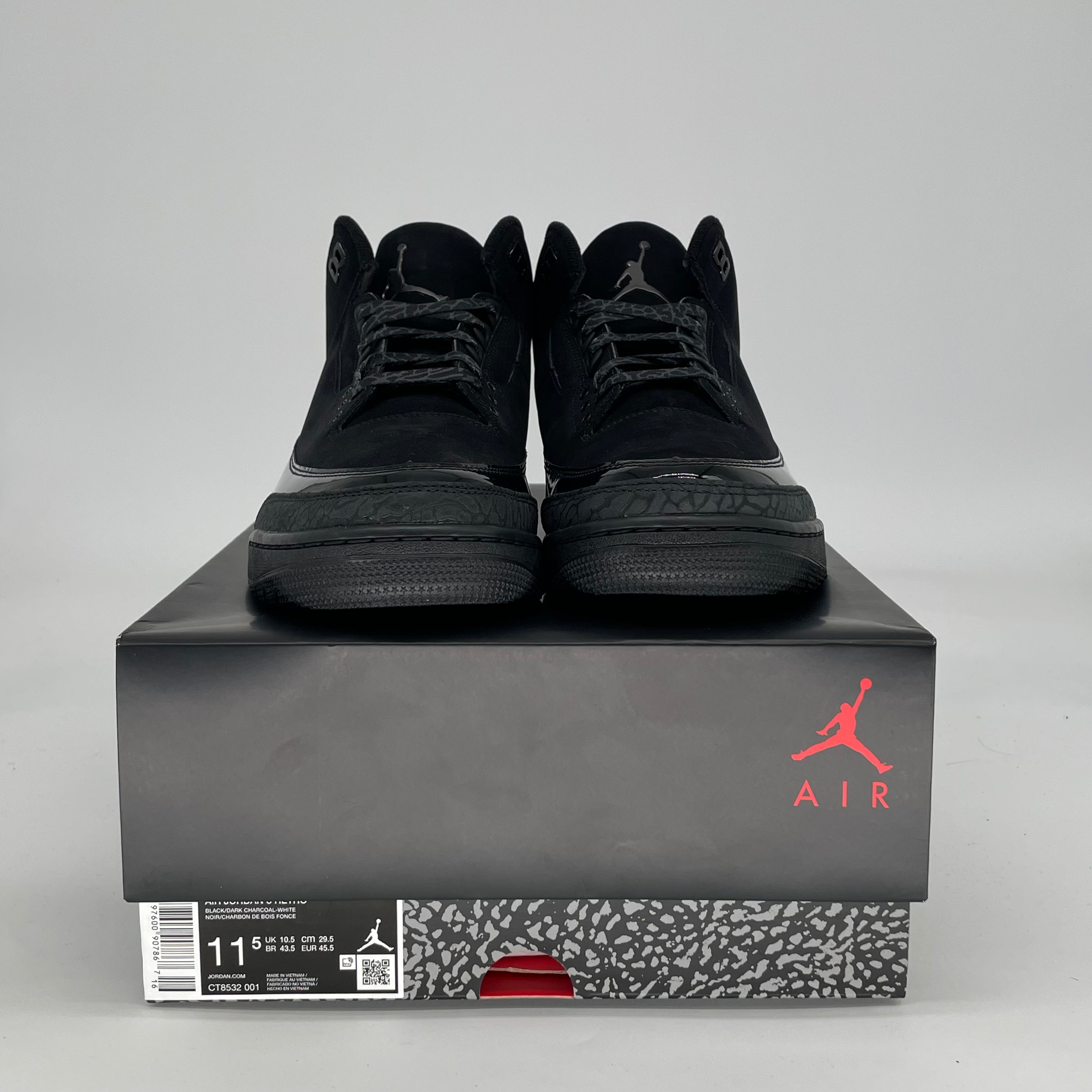 AIR JORDAN 3 BLACK CAT CT8532-001 SIZE 11.5/13W