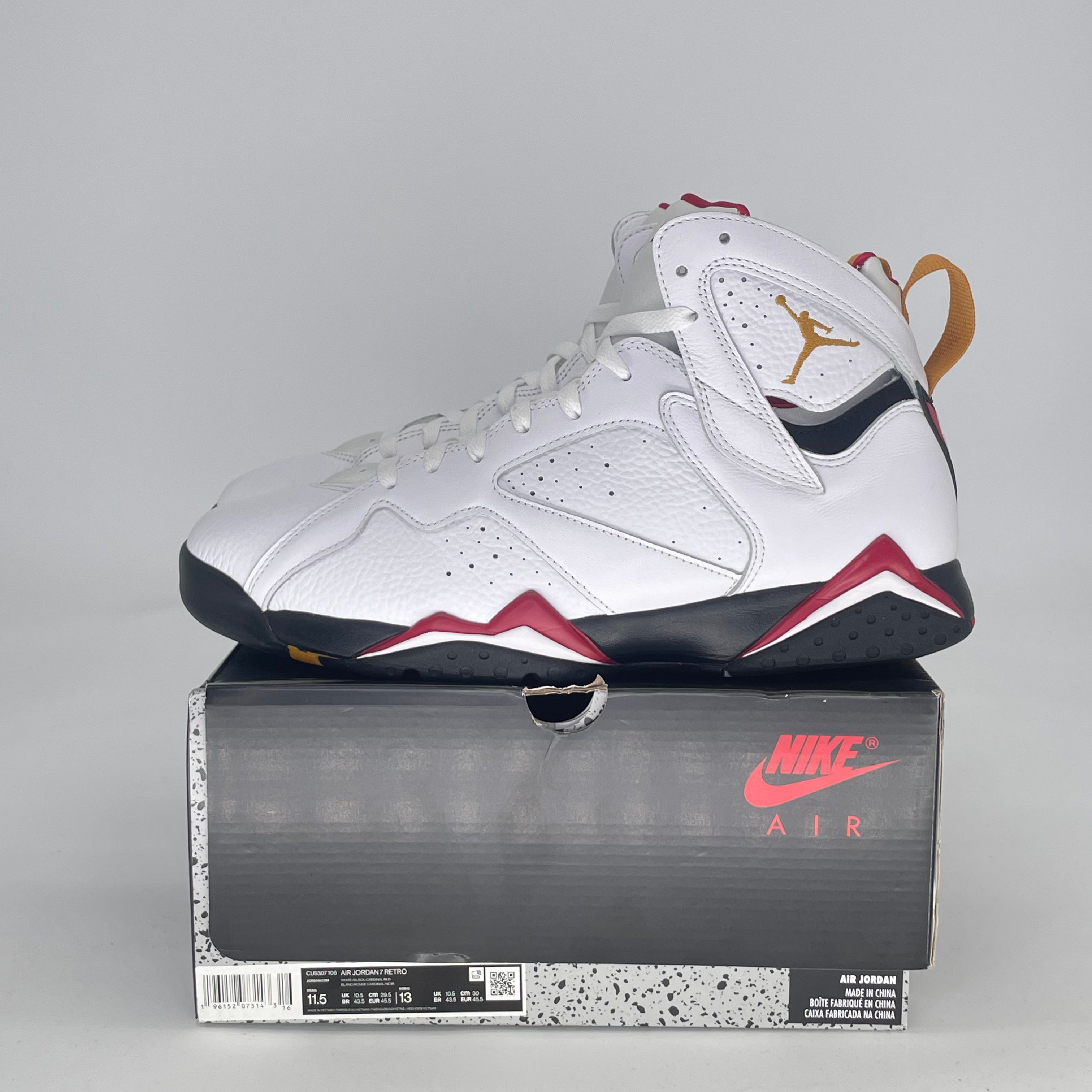 AIR JORDAN 7 CARDINAL (2022) CU9307-106 SIZE 11.5/13W