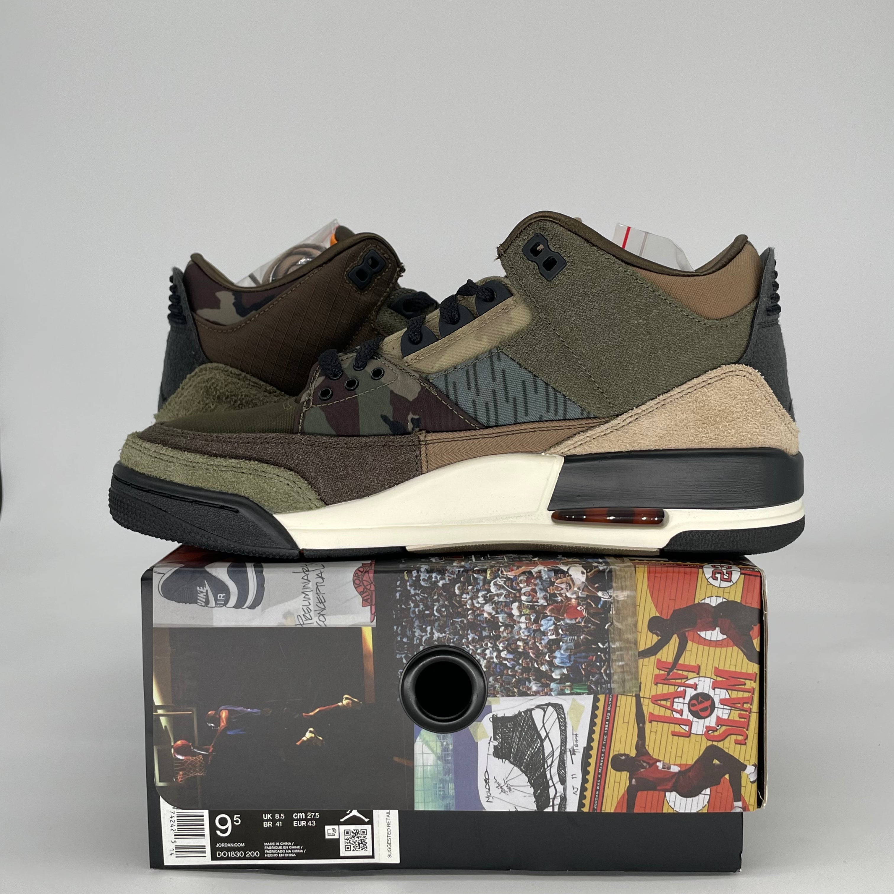 AIR JORDAN 3 PATCHWORK CAMO DO1830-200 SIZE 9.5/11W