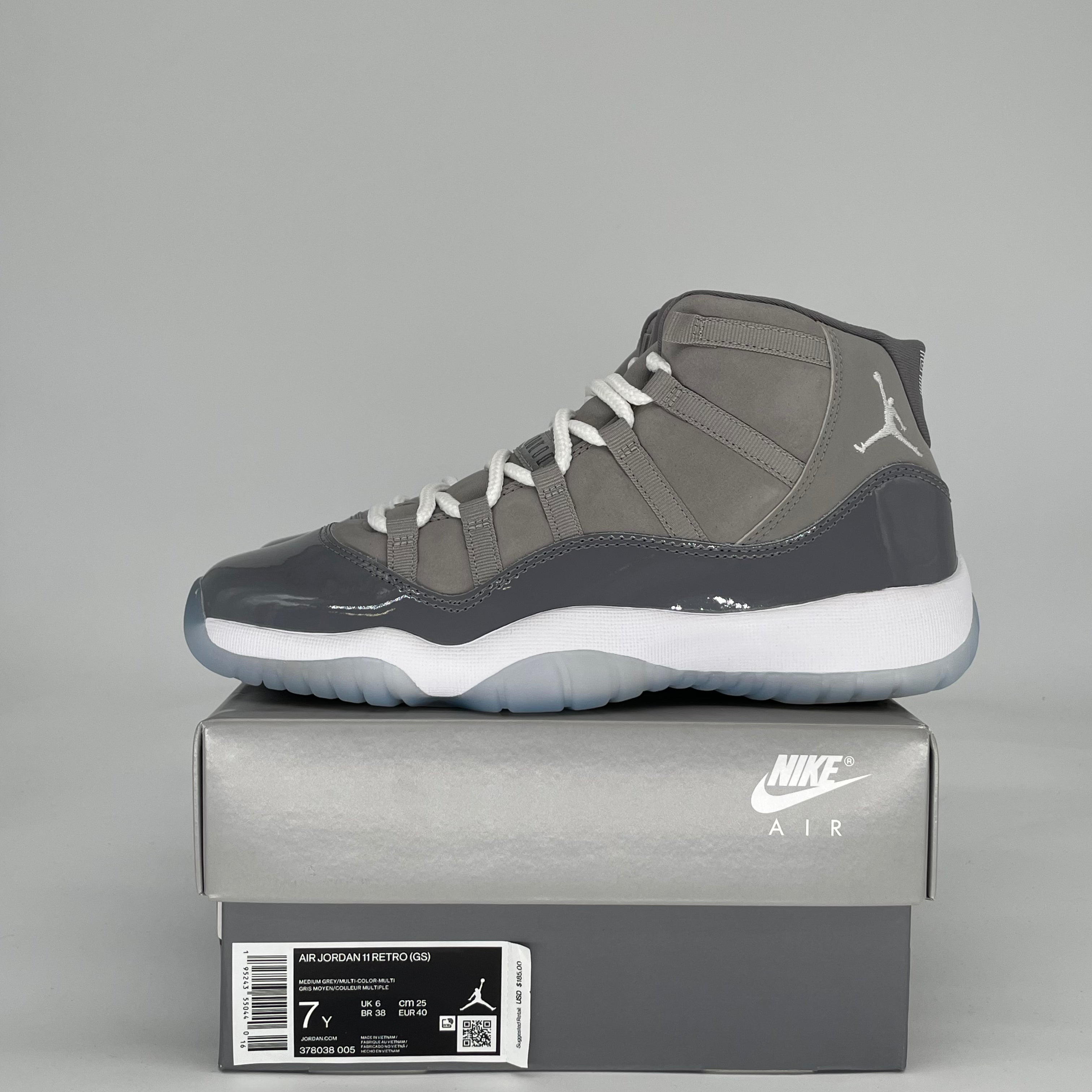 AIR JORDAN 11 COOL GREY 378038-005 SIZE 7/8.5W