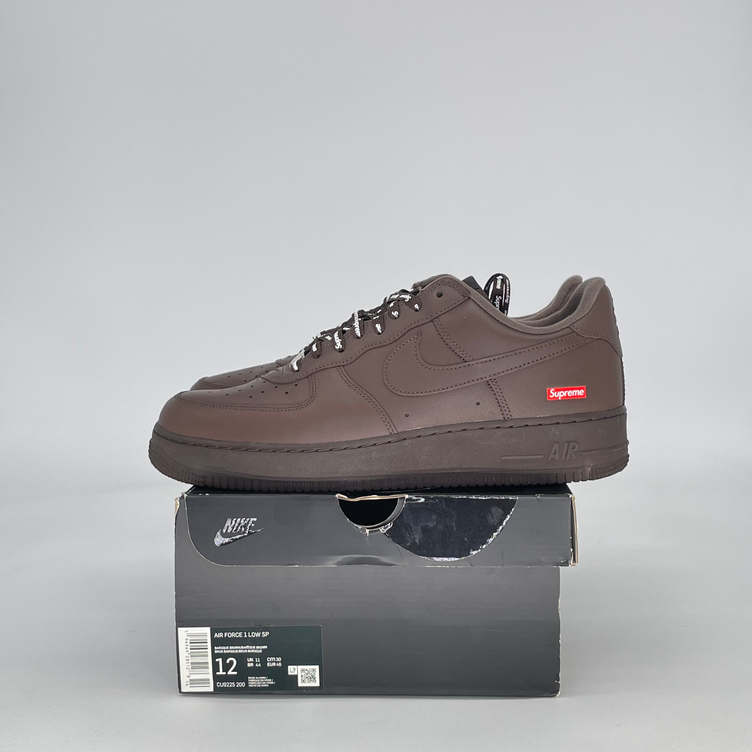NIKE AIR FORCE 1 LOW SUPREME BAROQUE BROWN CU9225-200 SIZE 12/13.5W