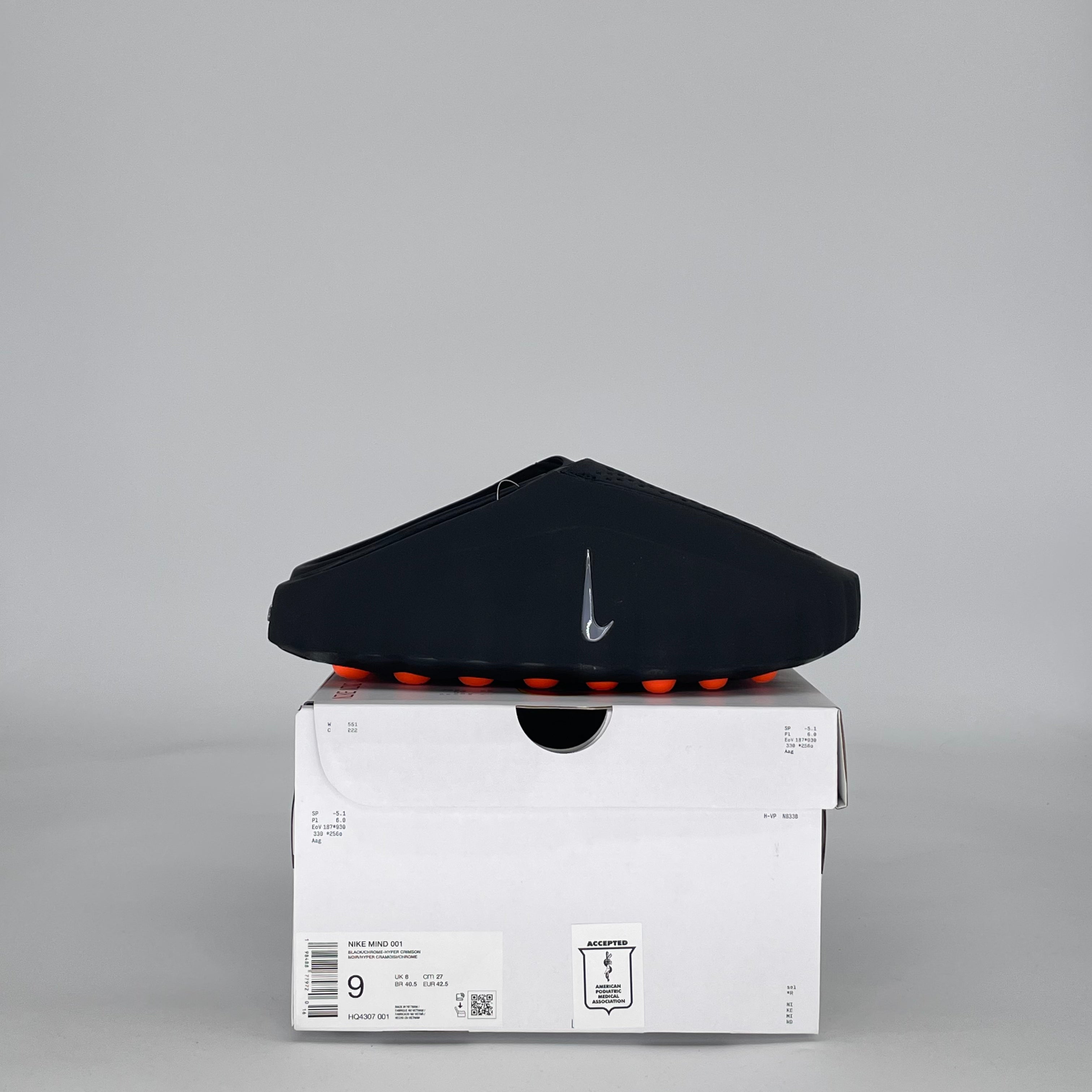 NIKE MIND 001 SLIDE BLACK CHROME HQ4307-001 SIZE 9/10.5W