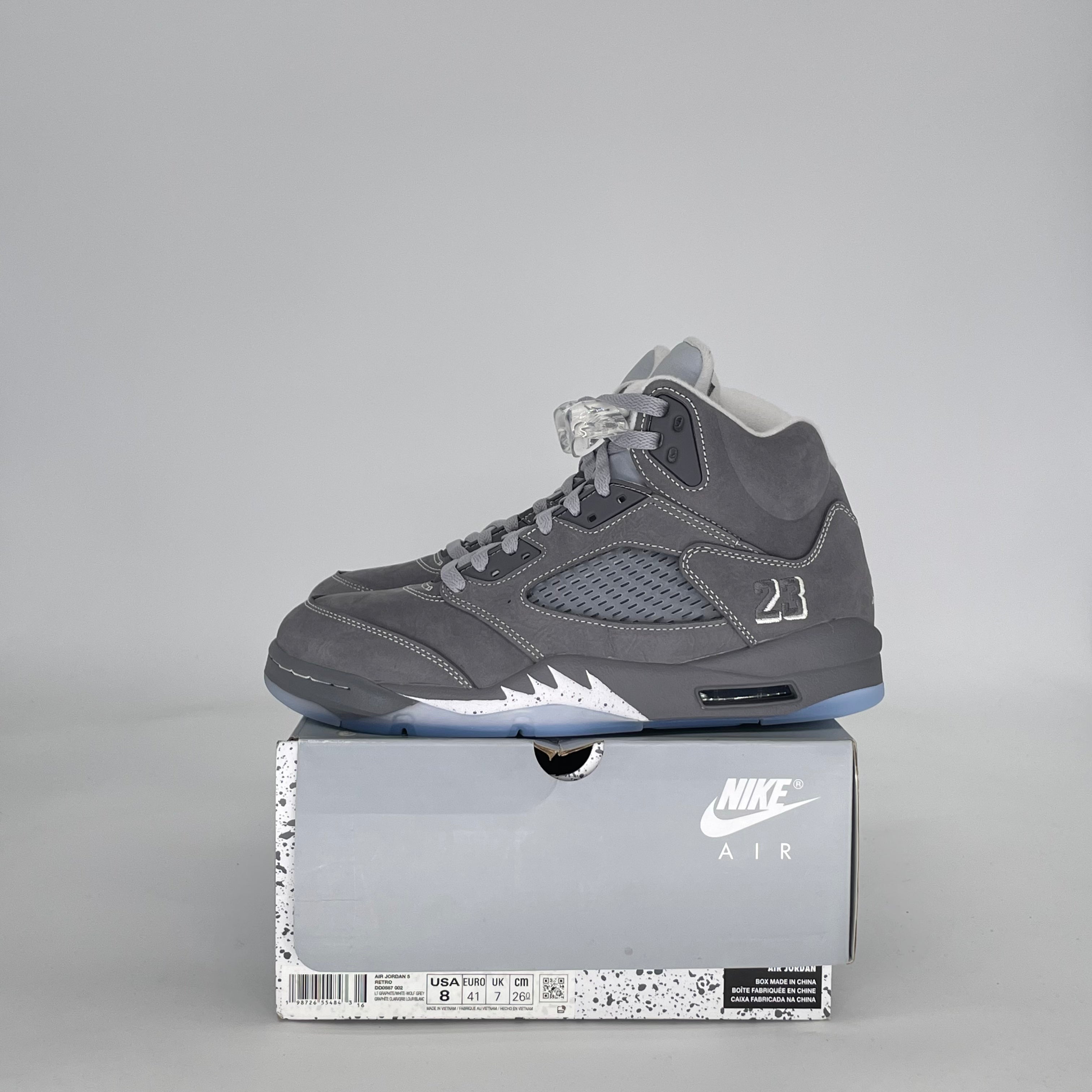 AIR JORDAN 5 WOLF GREY DD0587-002 SIZE 8/9.5W