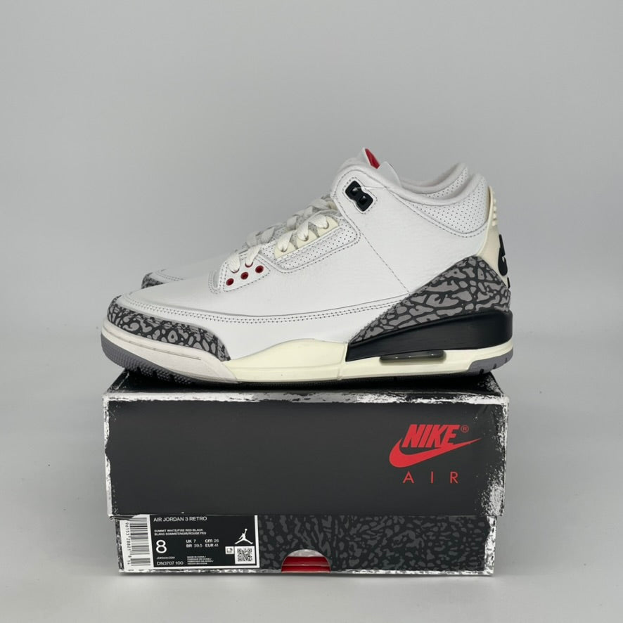 AIR JORDAN 3 WHITE CEMENT REIMAGINED DN3707-100 SIZE 8/9.5W