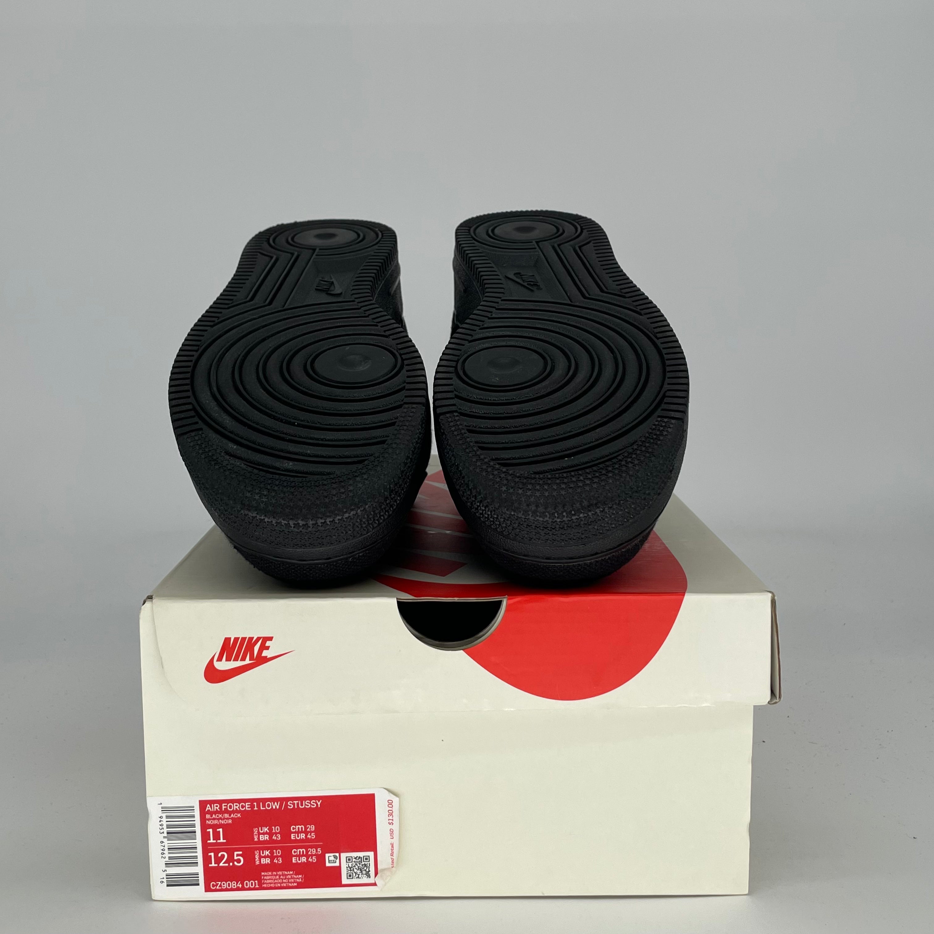 NIKE AIR FORCE 1 LOW X STUSSY BLACK CZ9084-001 SIZE 11/12.5W