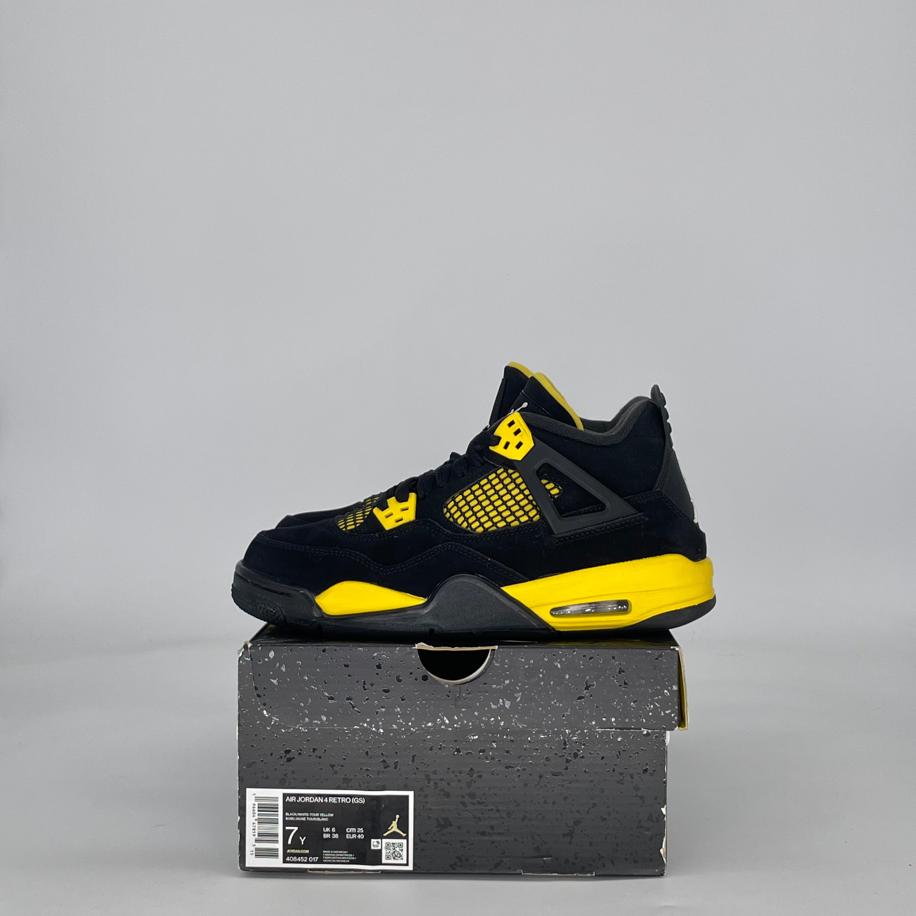 AIR JORDAN 4 THUNDER (2023) 408452-017 SIZE 7/8.5W GS