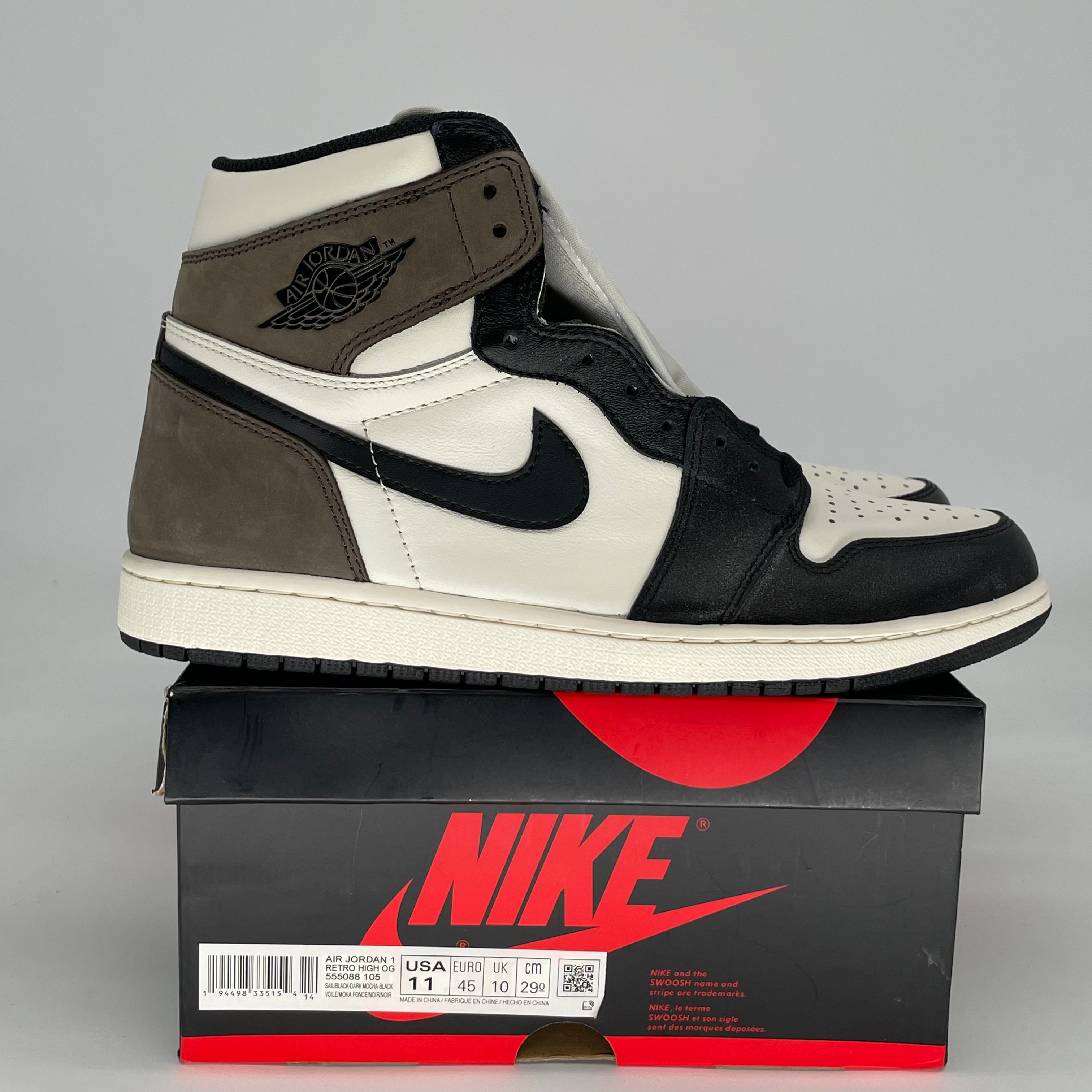 AIR JORDAN 1 MOCHA 555088-105 SIZE 11/12.5W