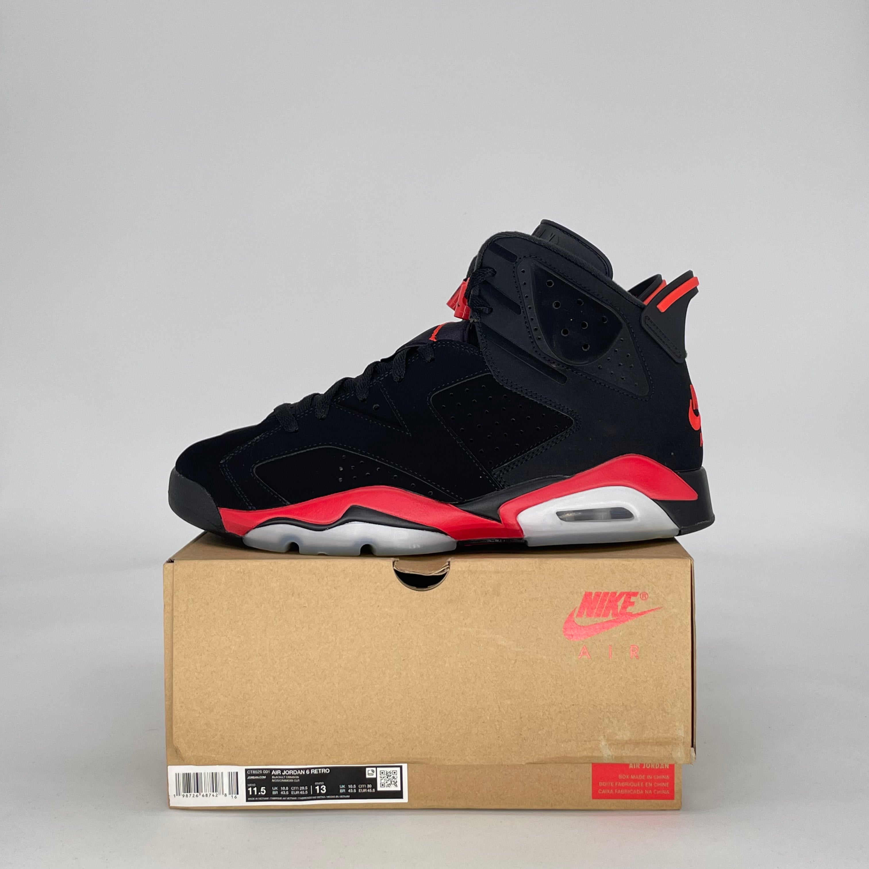 AIR JORDAN 6 INFRARED SALESMAN CT8529-001 SIZE 11.5/13W