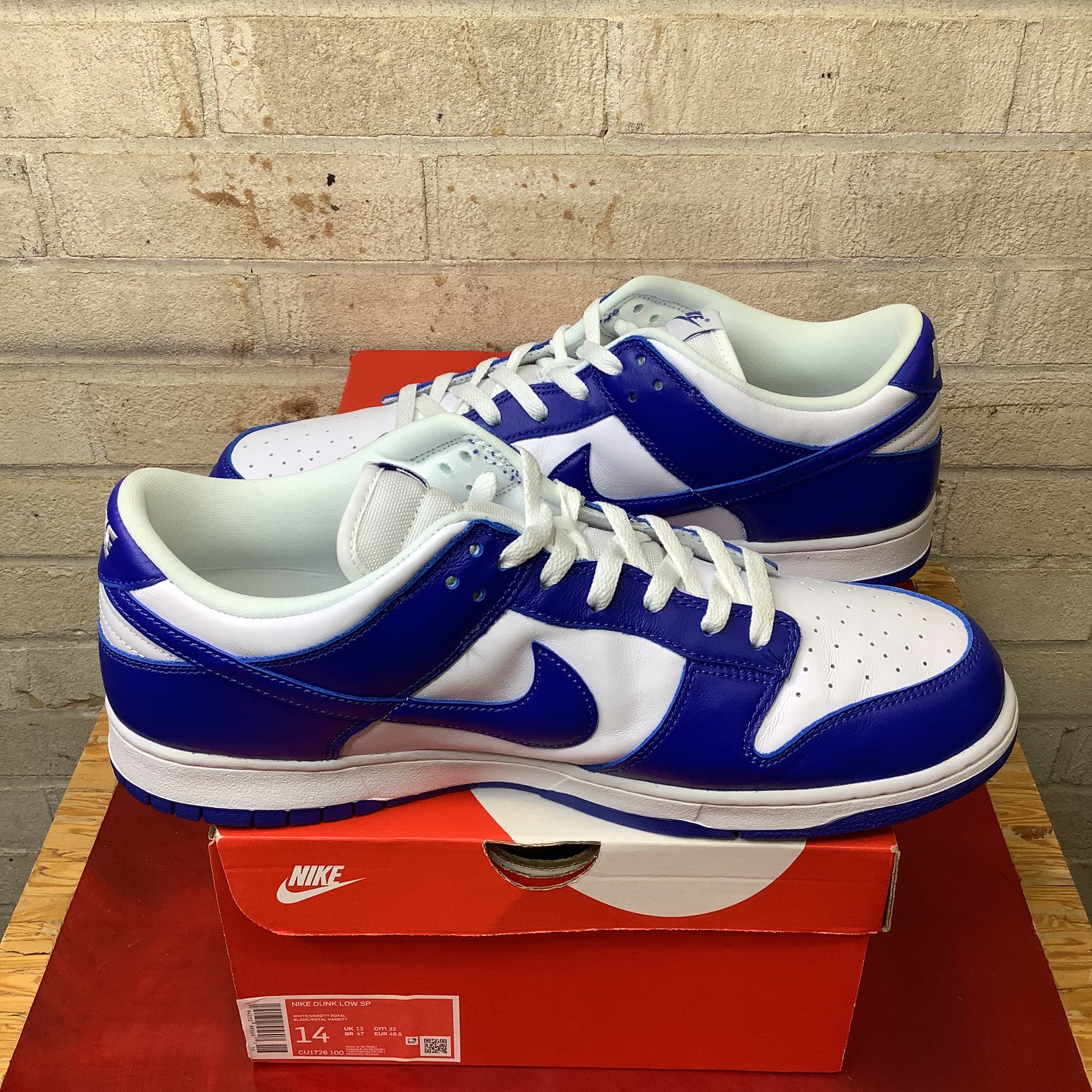 NIKE DUNK LOW KENTUCKY SIZE 14/15.5W CU1726-100