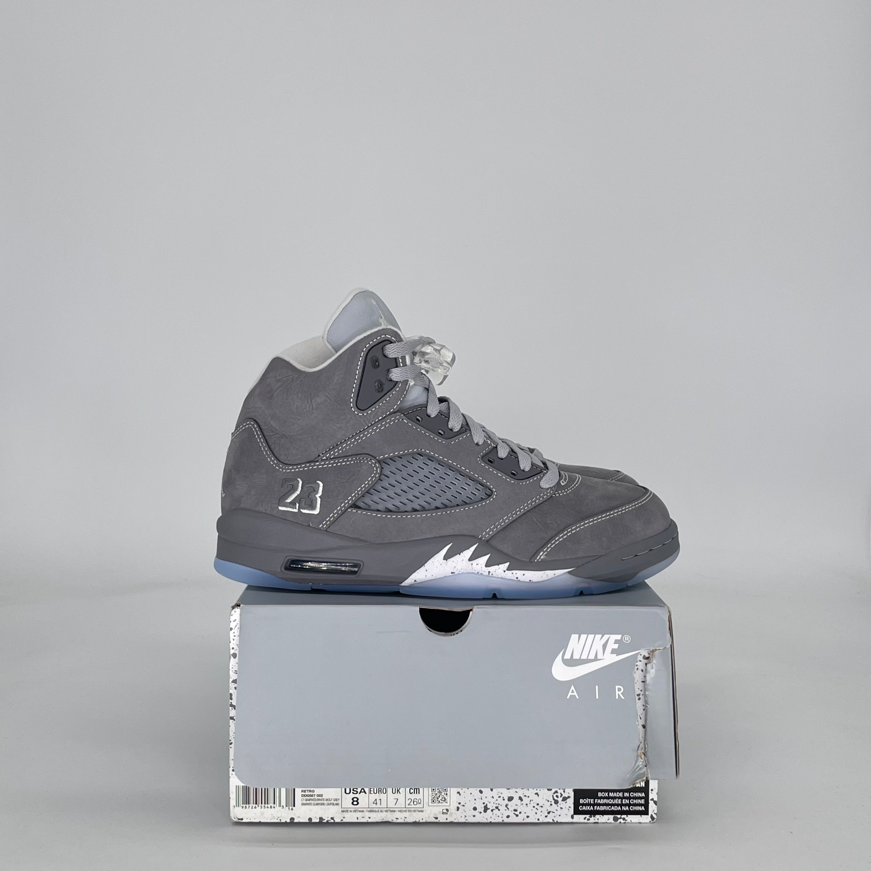 AIR JORDAN 5 WOLF GREY DD0587-002 SIZE 8/9.5W